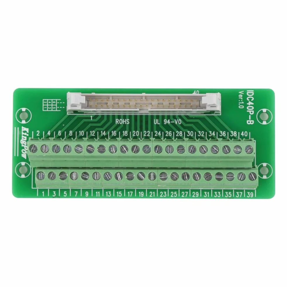 IDC40P 40Pin Steckerleiste Breakout Board Terminal Block Stecker PLC Schnittstelle mit Halterung Geeignet für PLC, Servo und DIN-Schiene montieren.