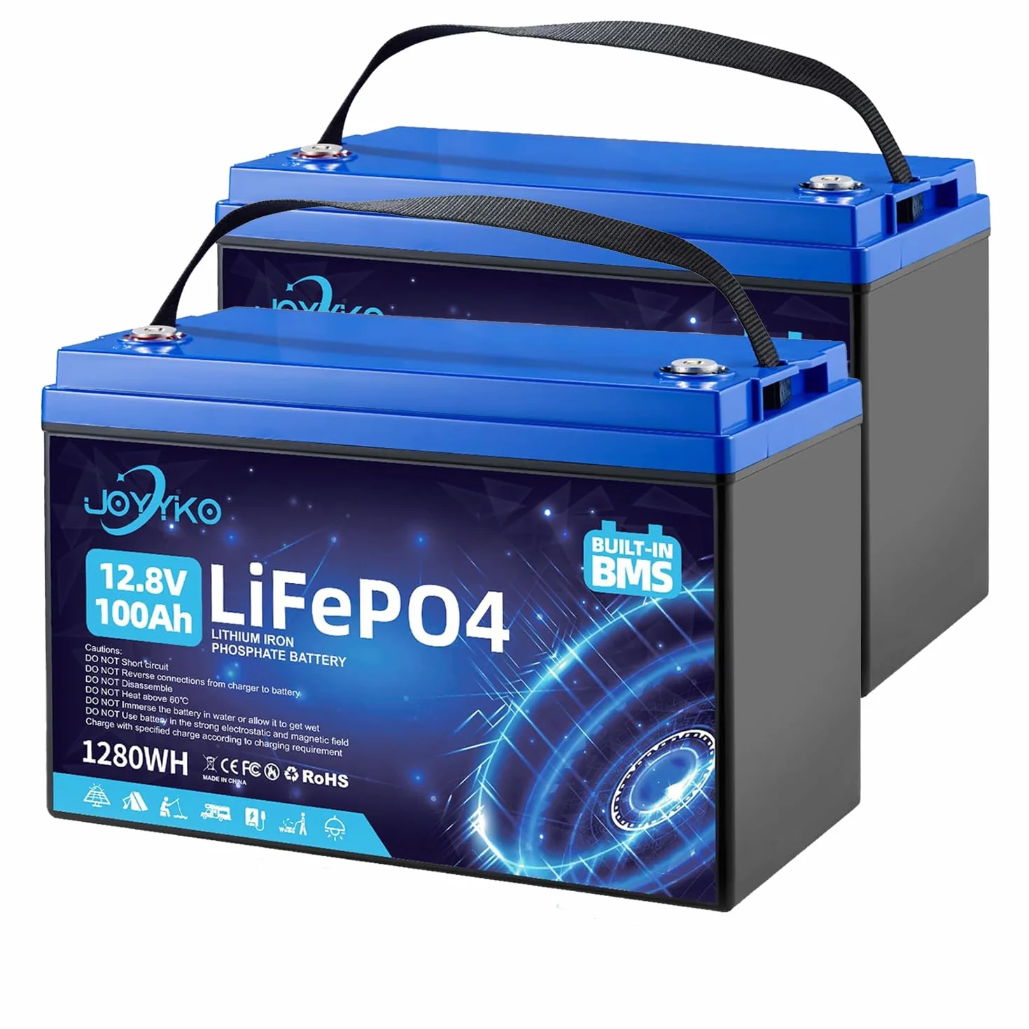 Bateria Litowa Lifepo4 100 Ah 12 V Głębokimi Cyklami BMS Przenośna Zamiennik