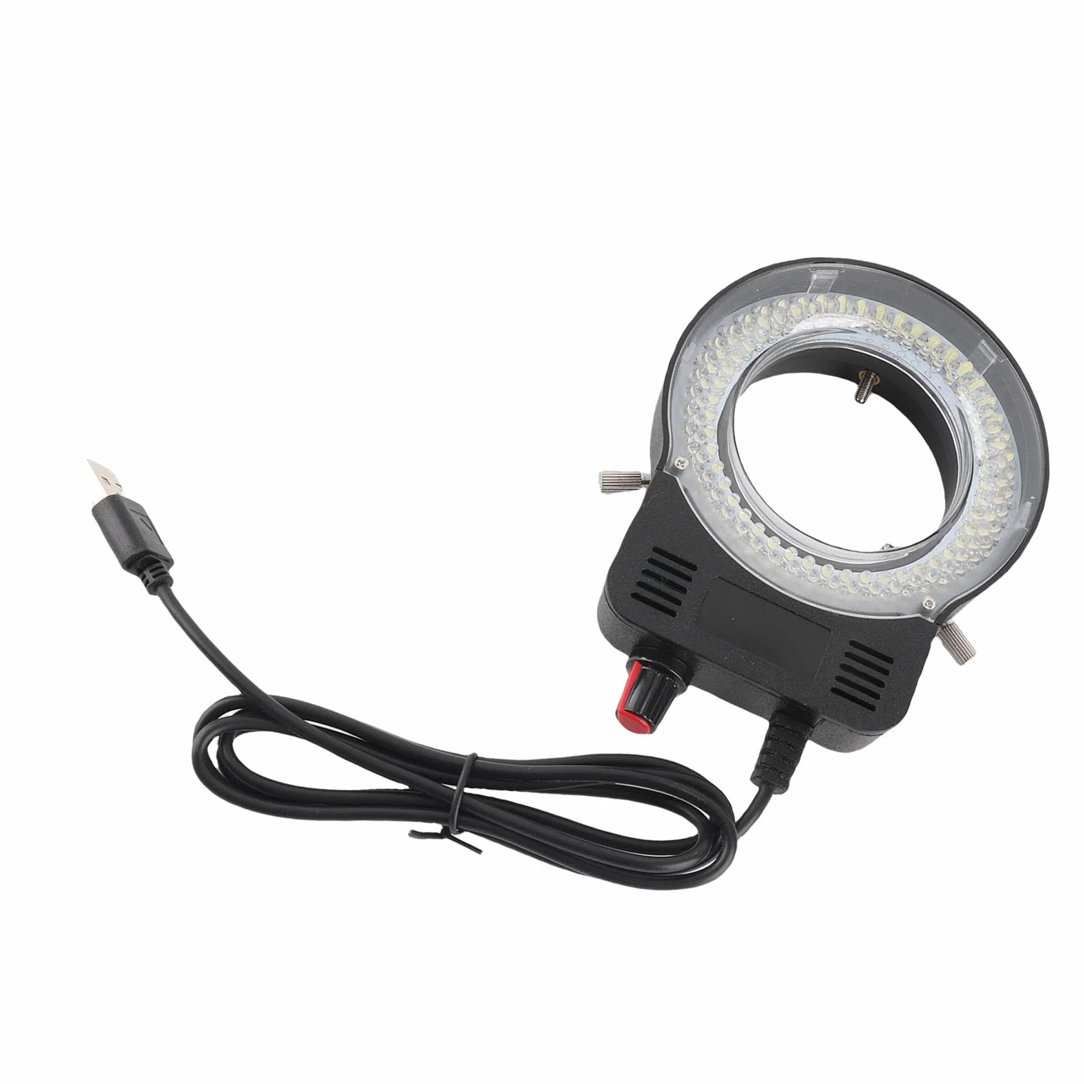 144 LED Mikroskop Pierścieniowy Oświetlacz z regulacją światła, Zasilana Przez USB Lampa Mikroskopowa o Wysokiej Jasności Źródło światła Pierścieniowego LED do Tokarek Aparaty