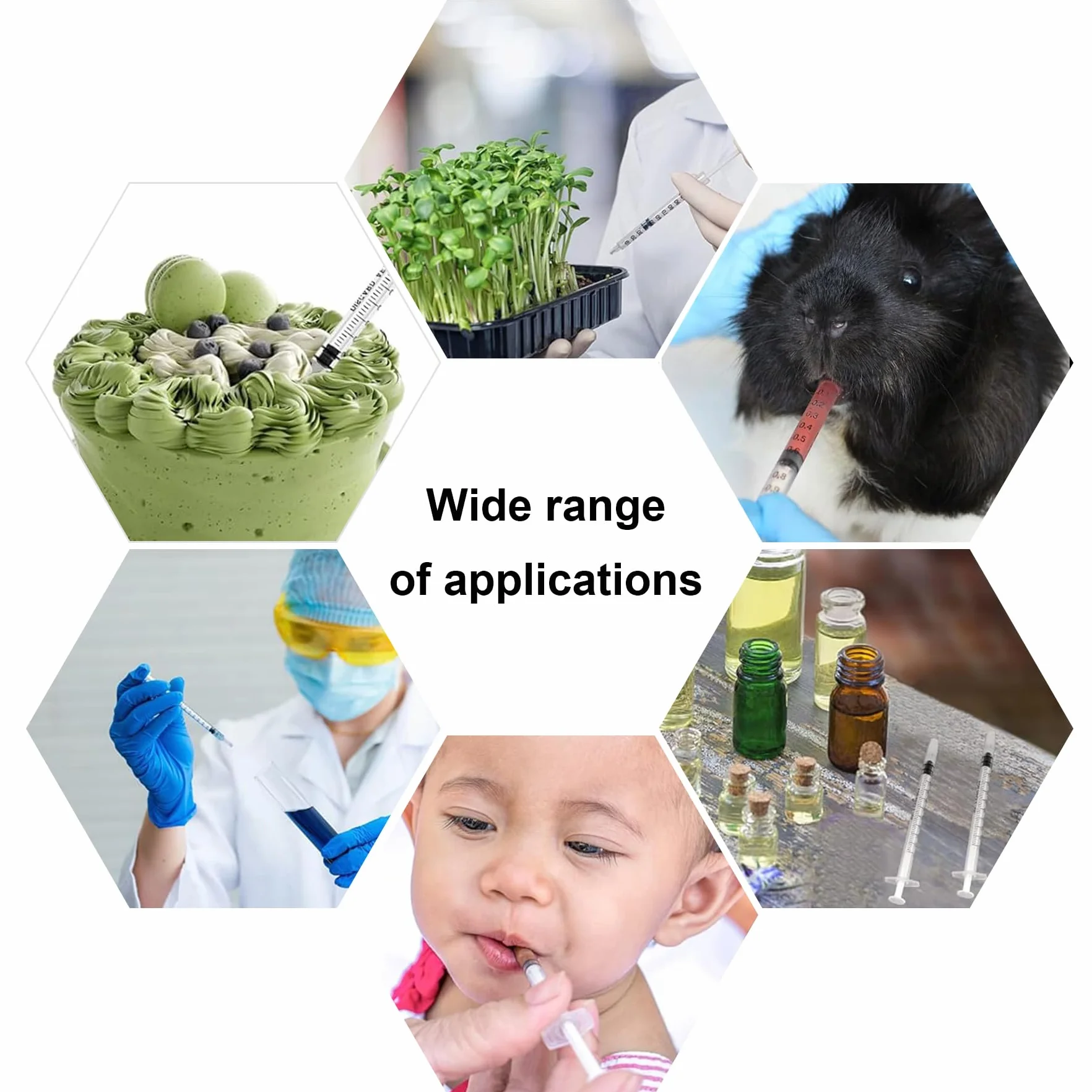 50 szt. 1 ml plastikowe strzykawki z nakrętkami bez igły Strzykawka do napełniania i pomiaru płynów, laboratoria naukowe, podlewanie roślin, karmienie zwierząt domowych, aplikator kleju