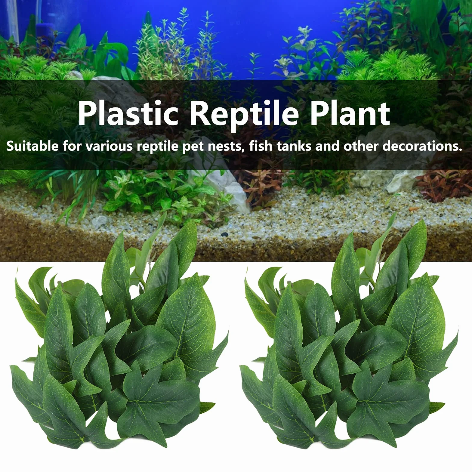 Rośliny Gadowe, Rośliny Terrarium Akcesoria Gadowe 2PCS Symulacja Sztucznej Wody (liście słodkich ziemniaków)