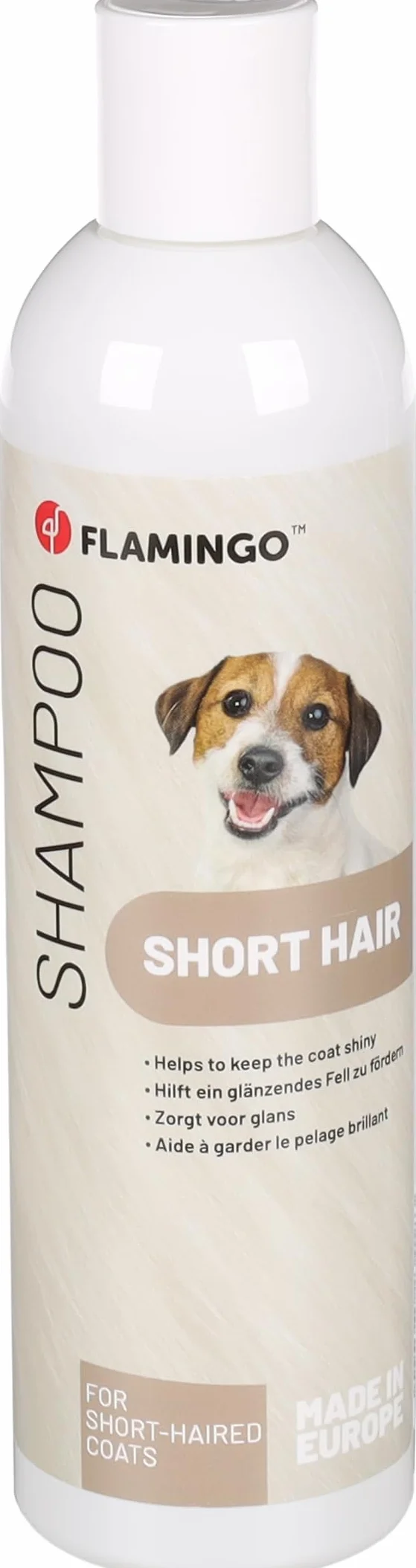 FLAMINGO Szampon dla psa 300 ML - Rasy krótkowłose - zachowuje naturalny połysk - przyczynia się do nawilżenia - najwyższa jakość dla Twojego psa - do częstego stosowania
