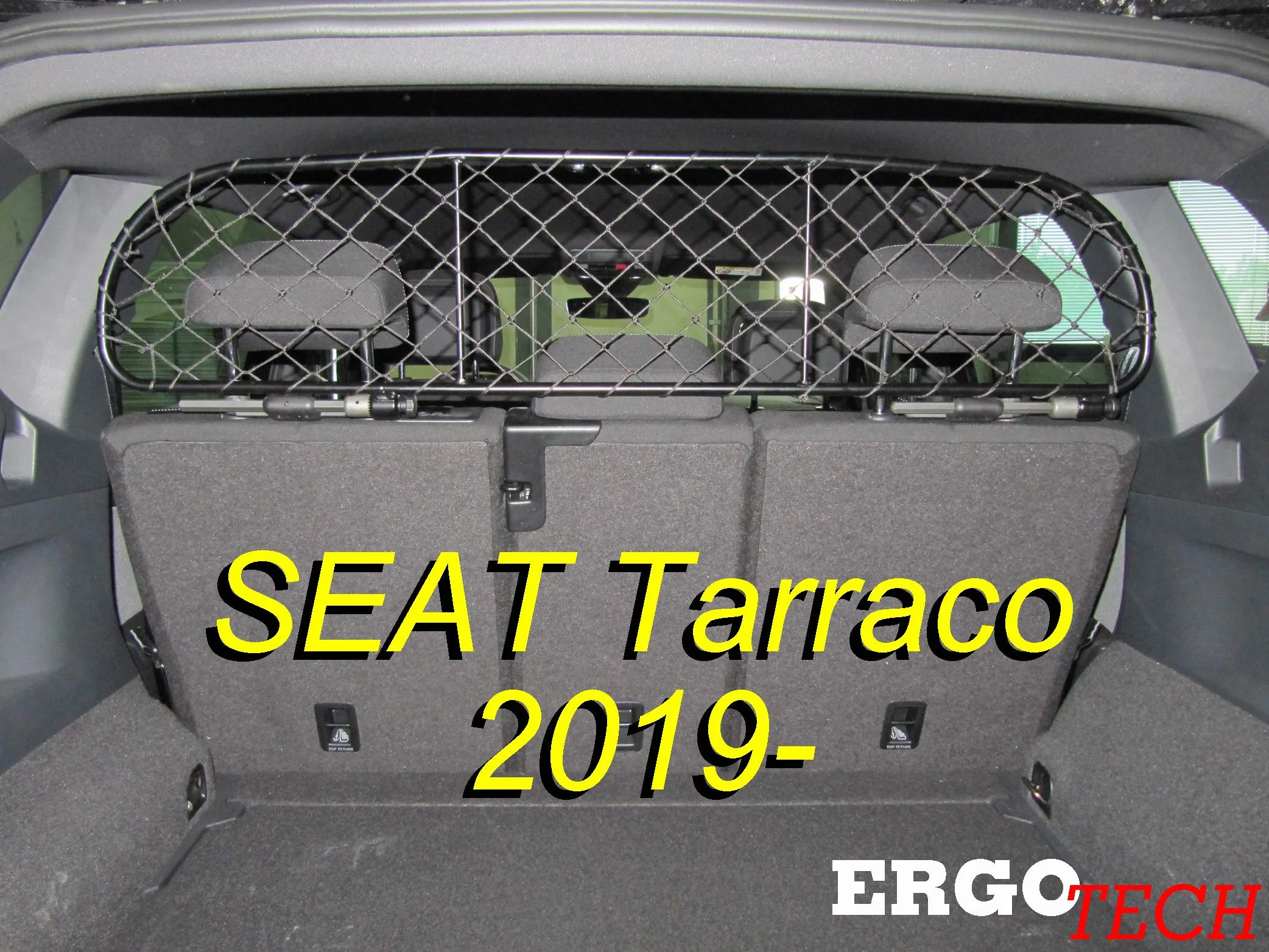 ERGOTECH Siatka oddzielająca, kompatybilna z SEAT Tarraco (od roku produkcji 2019), RDA65-S8, dla psów i bagażu