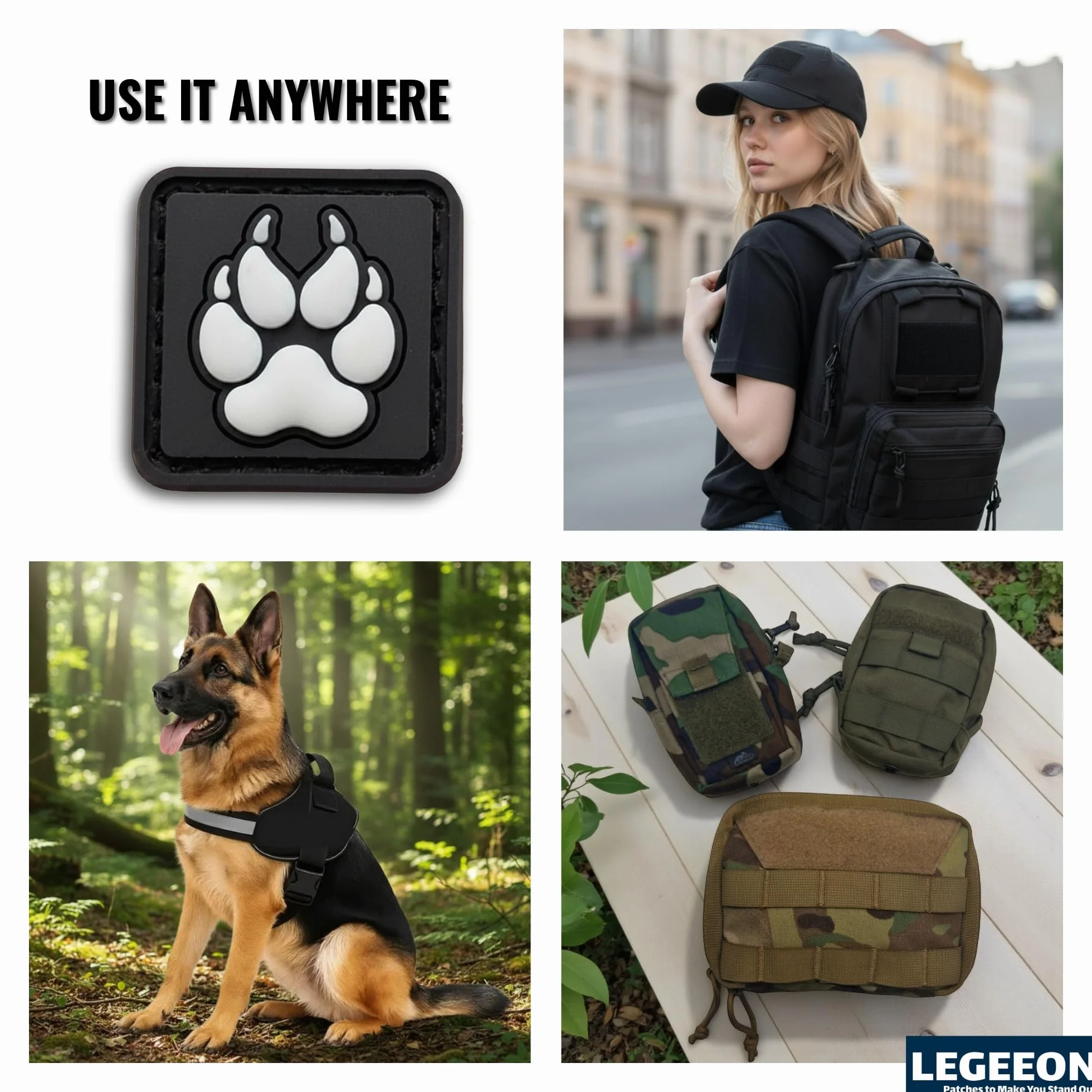K9 Paw Glow Dark Cat Eye Dog Handler PVC Hook
