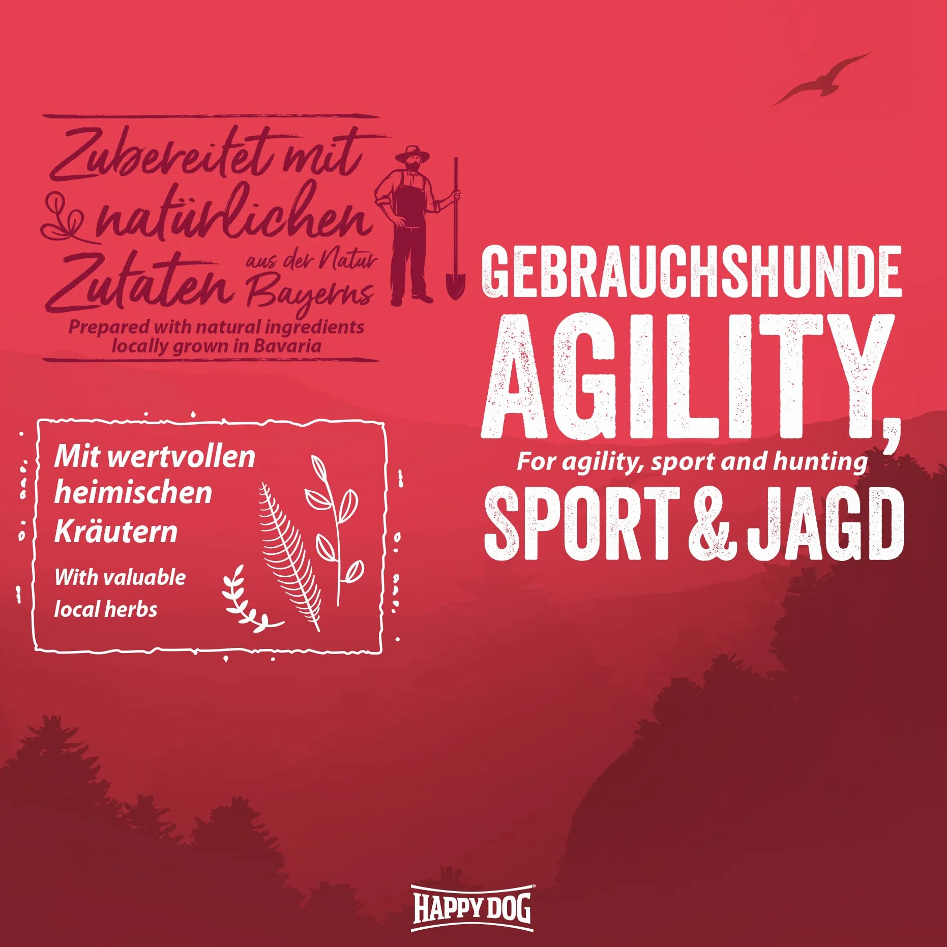 Happy Dog 60530 – NaturCroq Active – pojedyncza karma z rodzimymi ziołami dla dorosłych psów – zawartość 15 kg