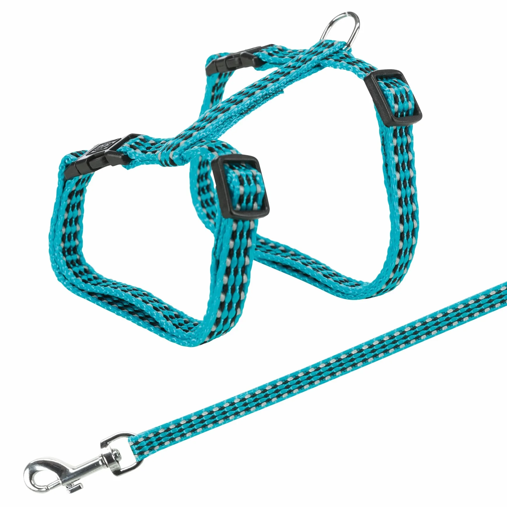 Trixie 4184 uprząż dla kotów z smyczą, odblaskowa, nylon, 22–42 cm/10 mm, 1,20 m