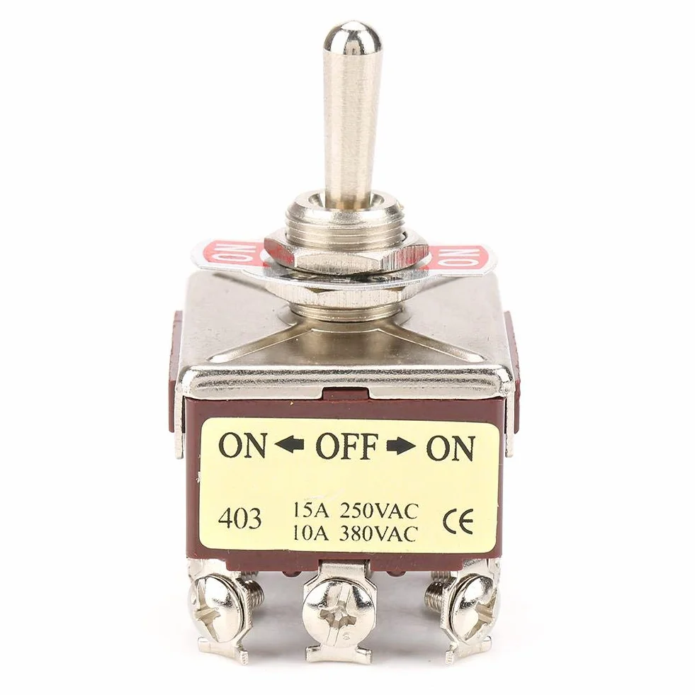 Przełącznik kołyskowy 4PDT ON-OFF-ON 3-pozycyjny 12mm 15A/250VAC 10A/380VAC