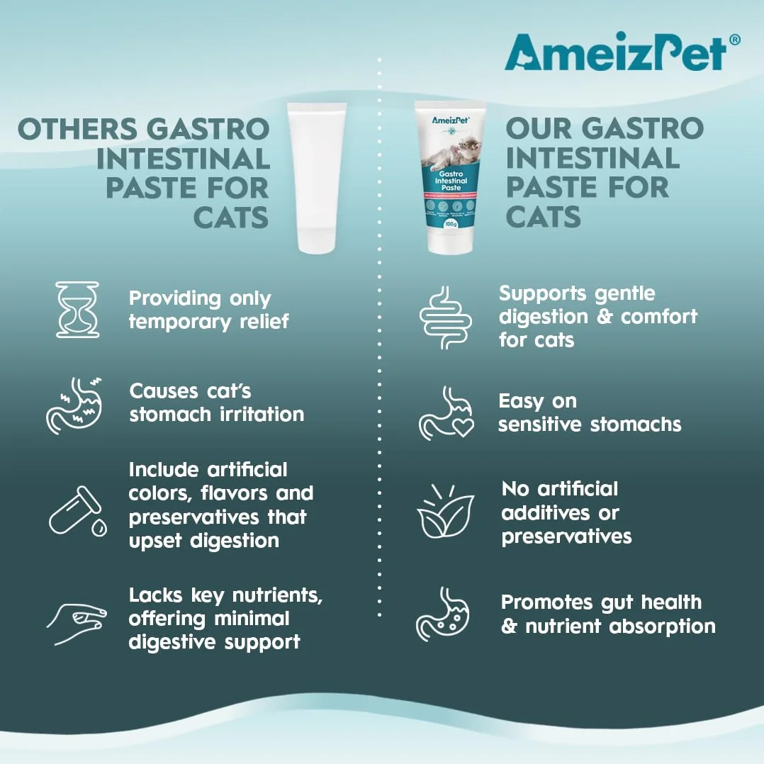 AmeizPet Gastro Pasta jelitowa dla kotów, 100g, suplement wspomagający trawienie