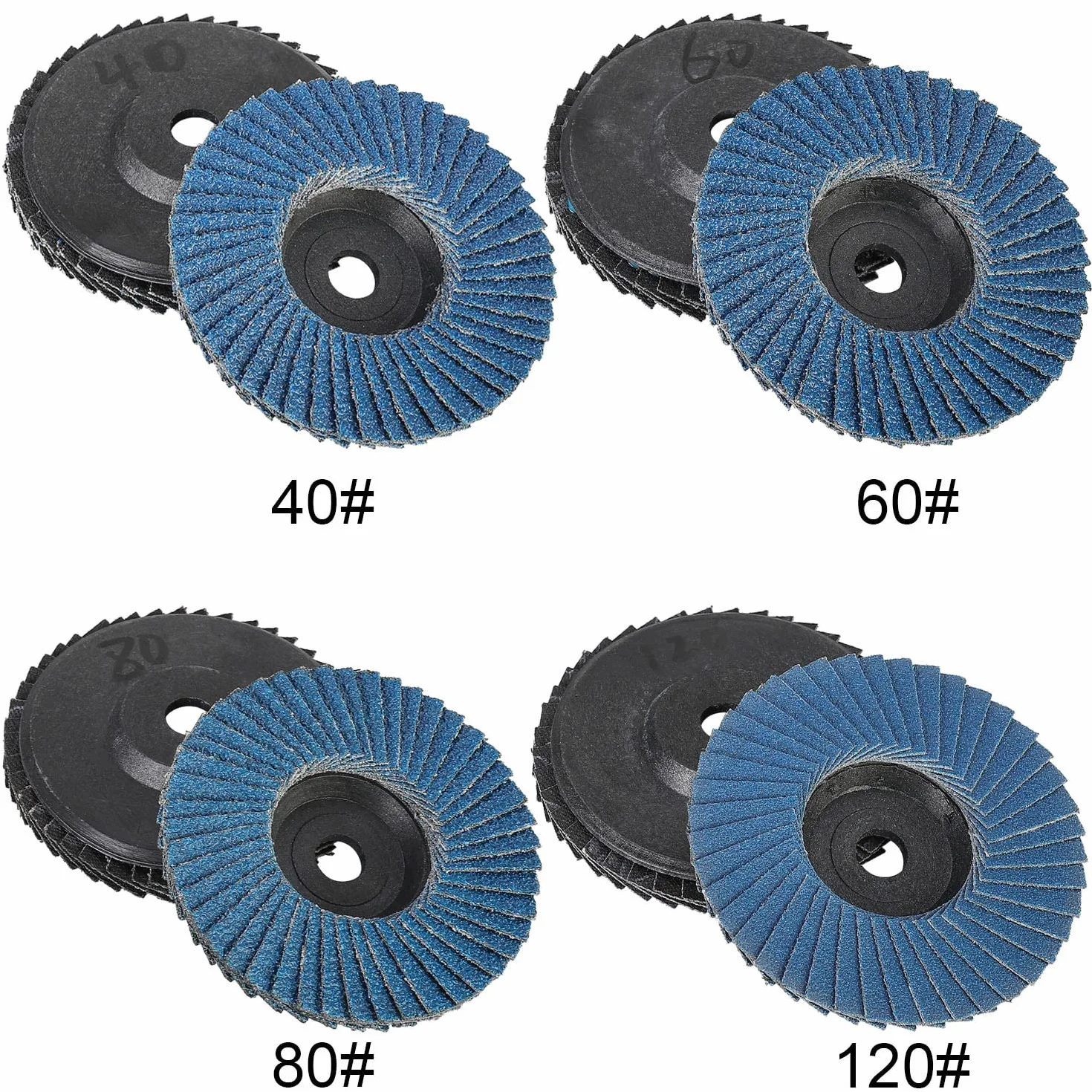 CruSio Tarcze Listkowe Zestaw 8 Tarcz Lamelkowych 76 Mm X 10 Mm Ziarnistość 40/60/80/120 Zestaw Mieszający Niebieskie Tarcze Lamelkowe Tarcze Wachlarzowe Tarcze Ścierne Do Mopa Do Szlifierki Kątowej