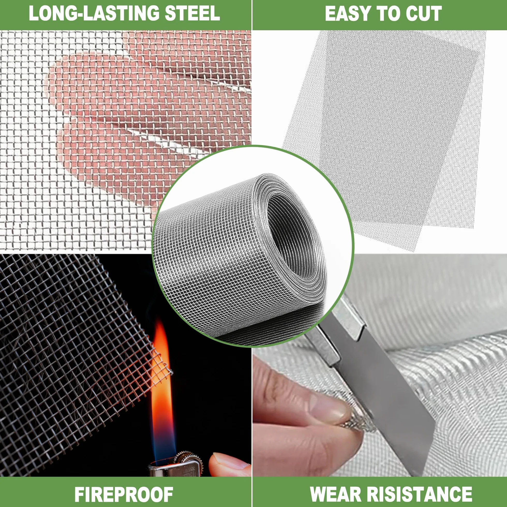 Filtr Screen Sheets Stainless Siatka druciana o drobnych oczkach, ochrona przed owadami, kratka druciana ze stali nierdzewnej 304, kratka okienna na drzwi, zapobiega myszom, 120 x 30 cm