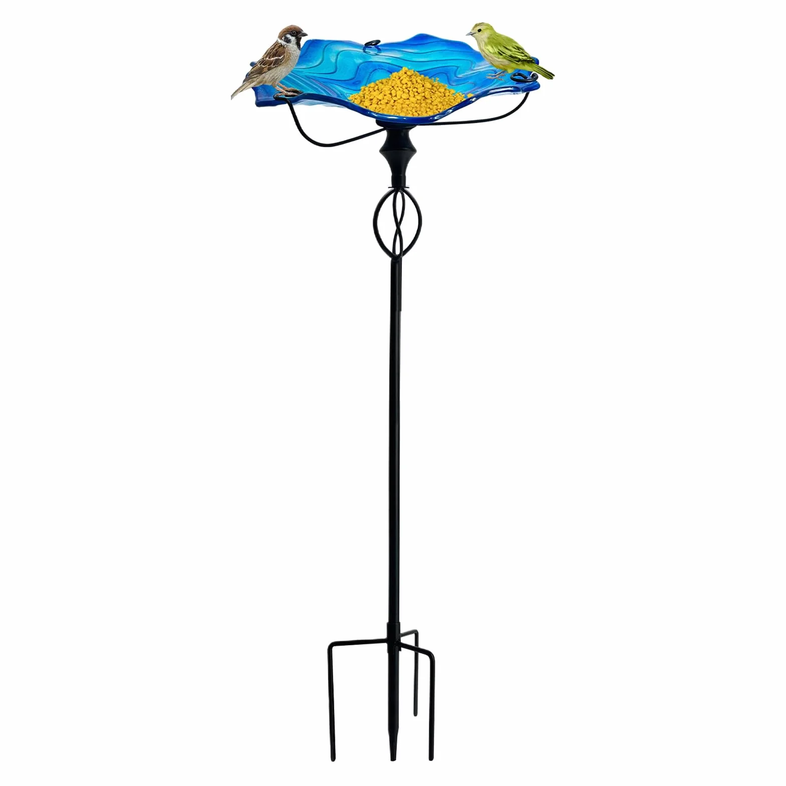 Générique Miska do kąpieli dla ptaków - 32-calowa ciężka służba vintage akcesoria dla zwierząt domowych ze stojakiem | Sturdy Bird Feeder do karmienia kwiaty zwierzęta lotnicze finki papugi dom ogród