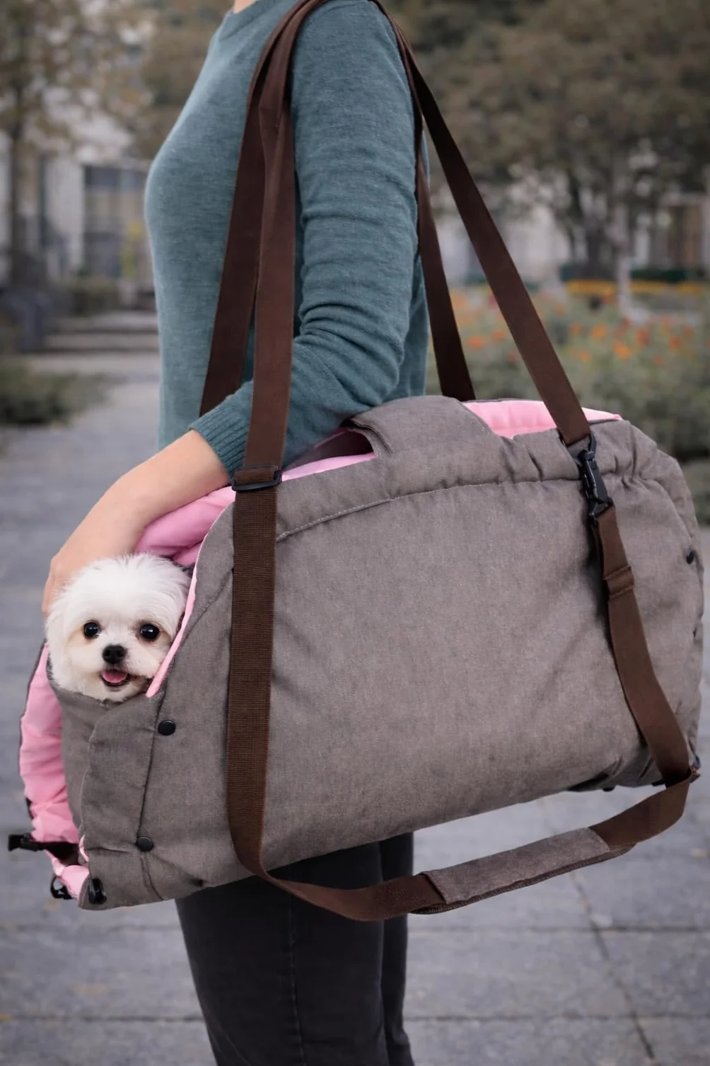 Torba transportowa Puppy Xenos 2 w 1 Szarobrązowa 62x26x28CM