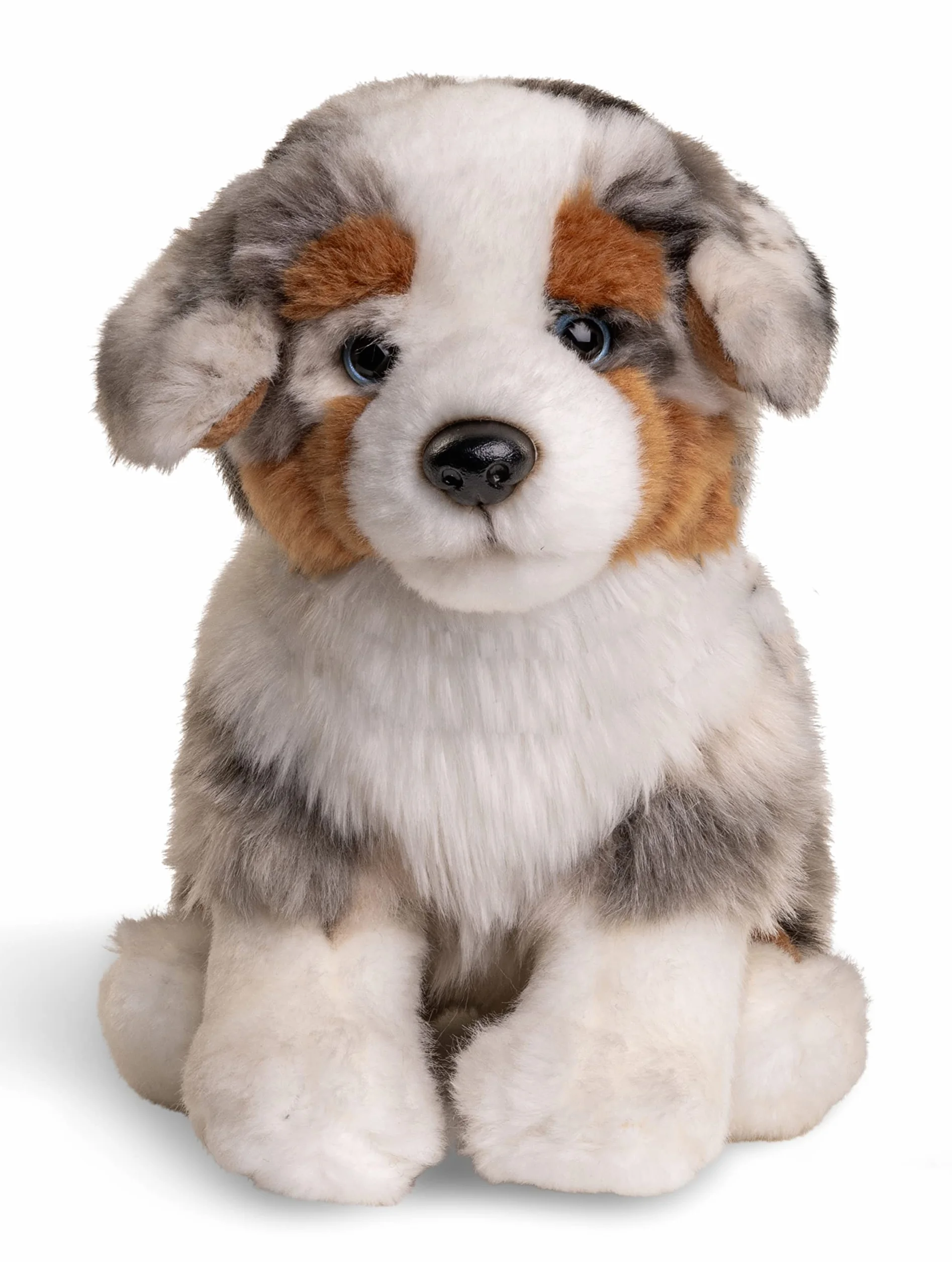 Uni-Toys - szczeniak australijski owczarek, siedzący (bez smyczy) - 22 cm (wysokość) - pluszowy pies, zwierzę domowe - pluszowe zwierzątko, przytulanka