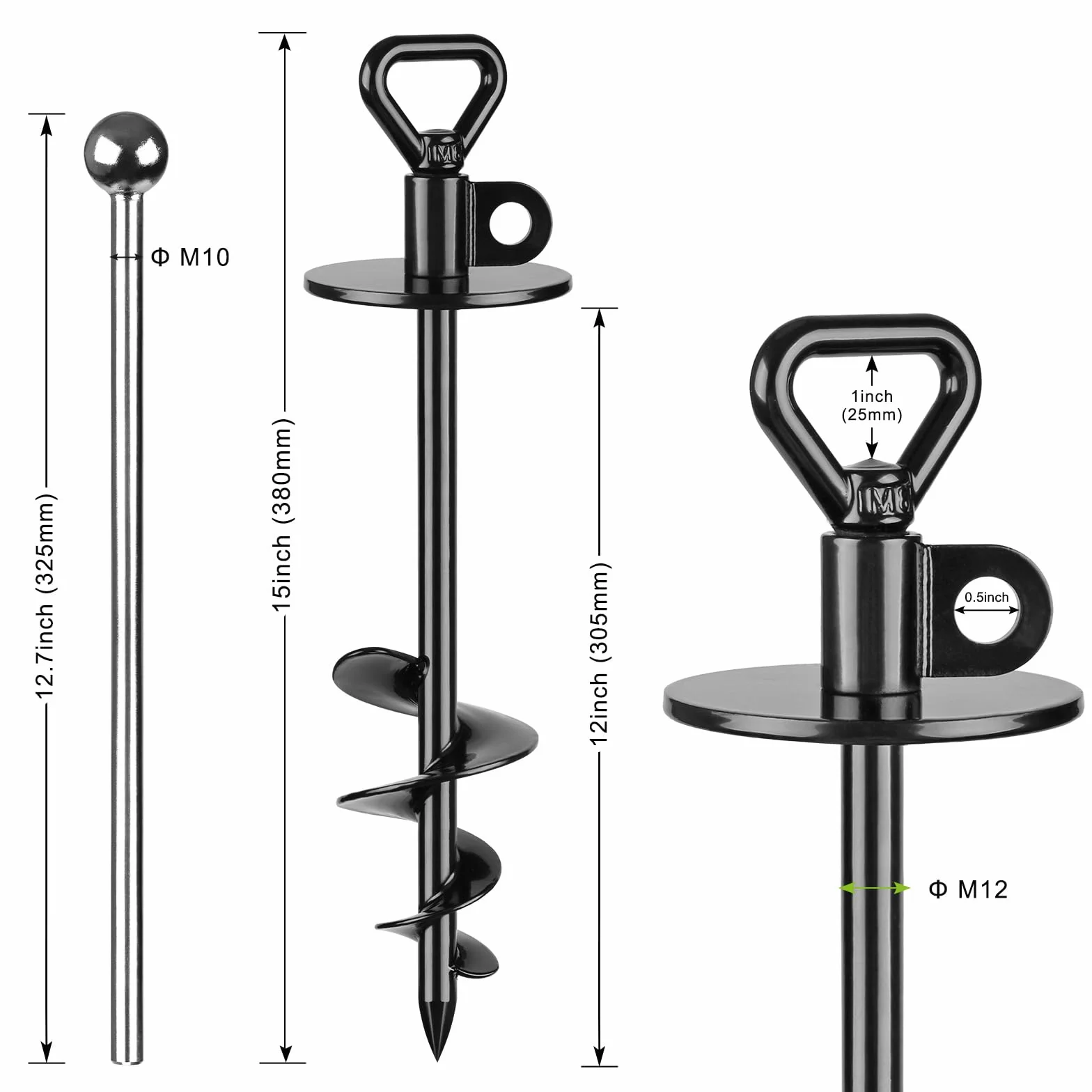 SELEWARE Dog Tie Out Stake Heavy Duty Ground Anchor-E