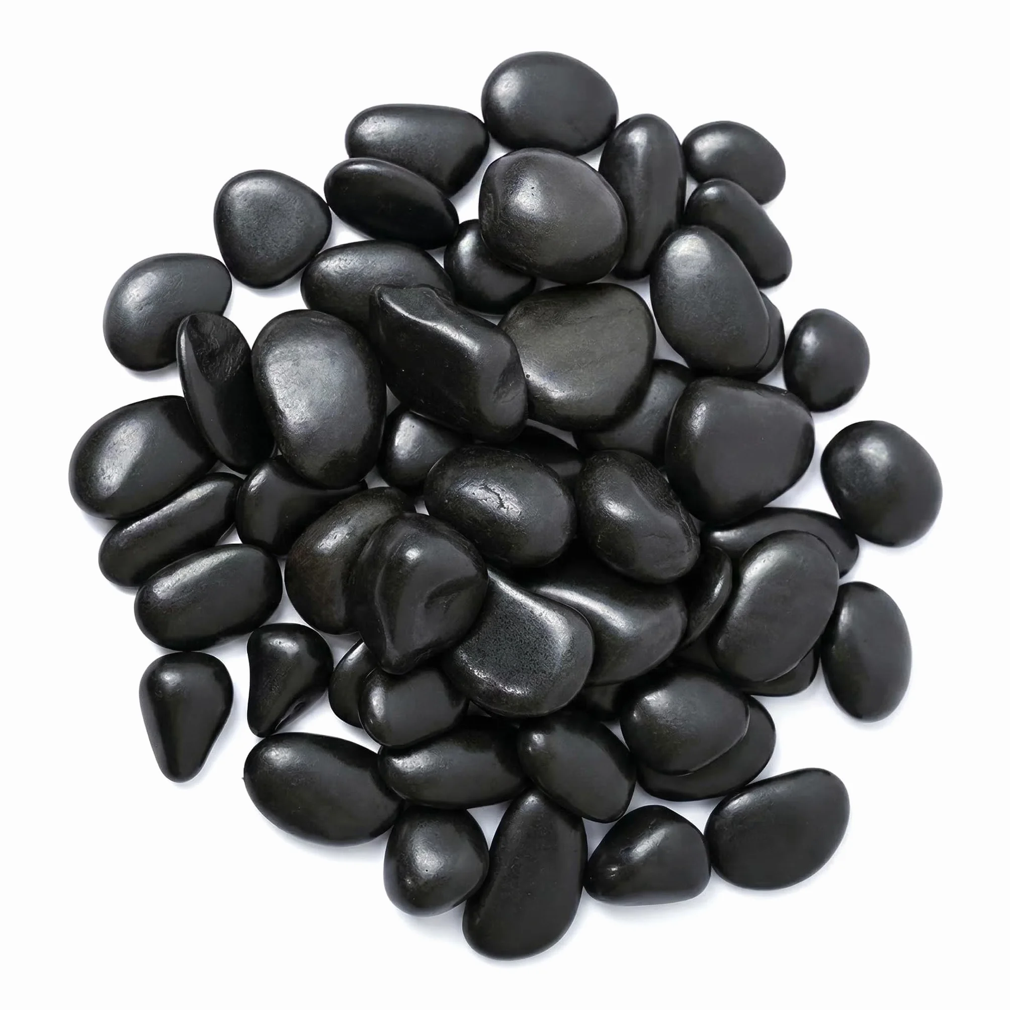 1 kg naturalnych kamyków, 3-5 cm, czarne polerowane kamienie rzeczne, dekoracyjne kamyki rzeczne do roślin bambusowych, akwariów, wypełniaczy wazonów, ogródków wróżek, dekoracja akwarium