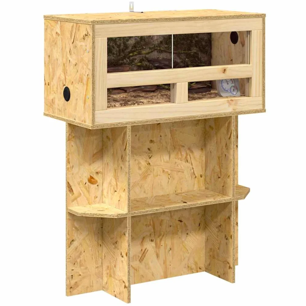 vidaXL Terrarium Brązowy 60 x 30 x 80 cm OSB