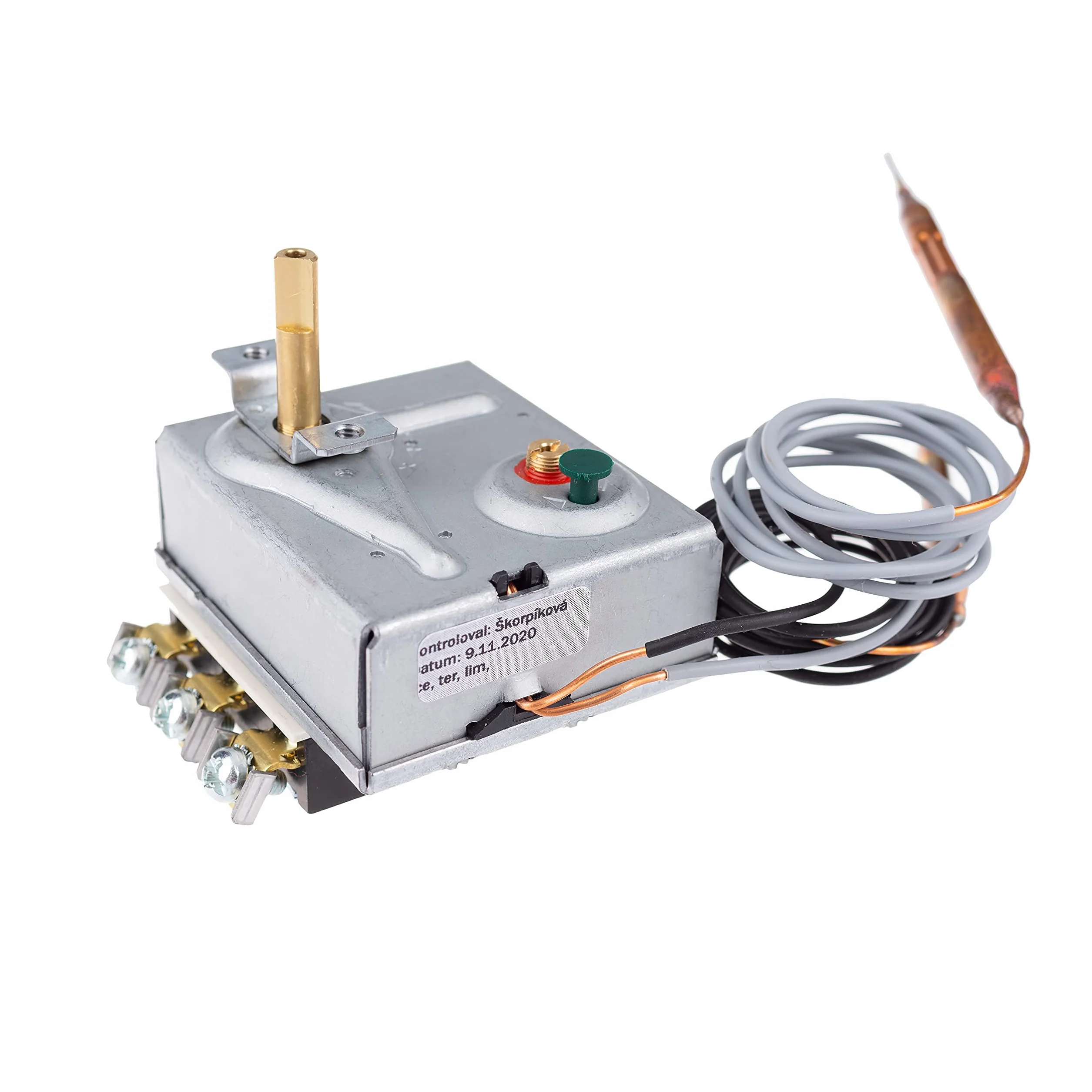 Rathgeber Termostat połączony z bezpiecznikiem termicznym typu RAC, ręczny reset termostat, trójfazowy 20 (30) A/400 V (7 – 77 °C / M4 x 8, 45°C)