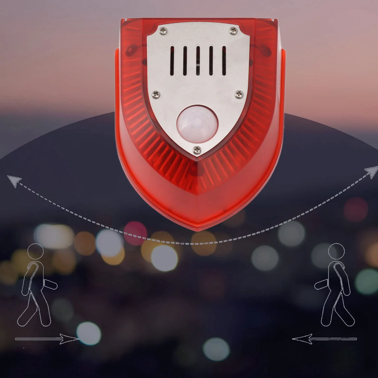 Alarm słoneczny, wodoodporny i pyłoszczelny alarm zewnętrzny, imituje szczekanie psa, środek odstraszający zwierzęta, interfejs USB, poprzez ochronę ładowania, dźwięk indukcyjny, syrena