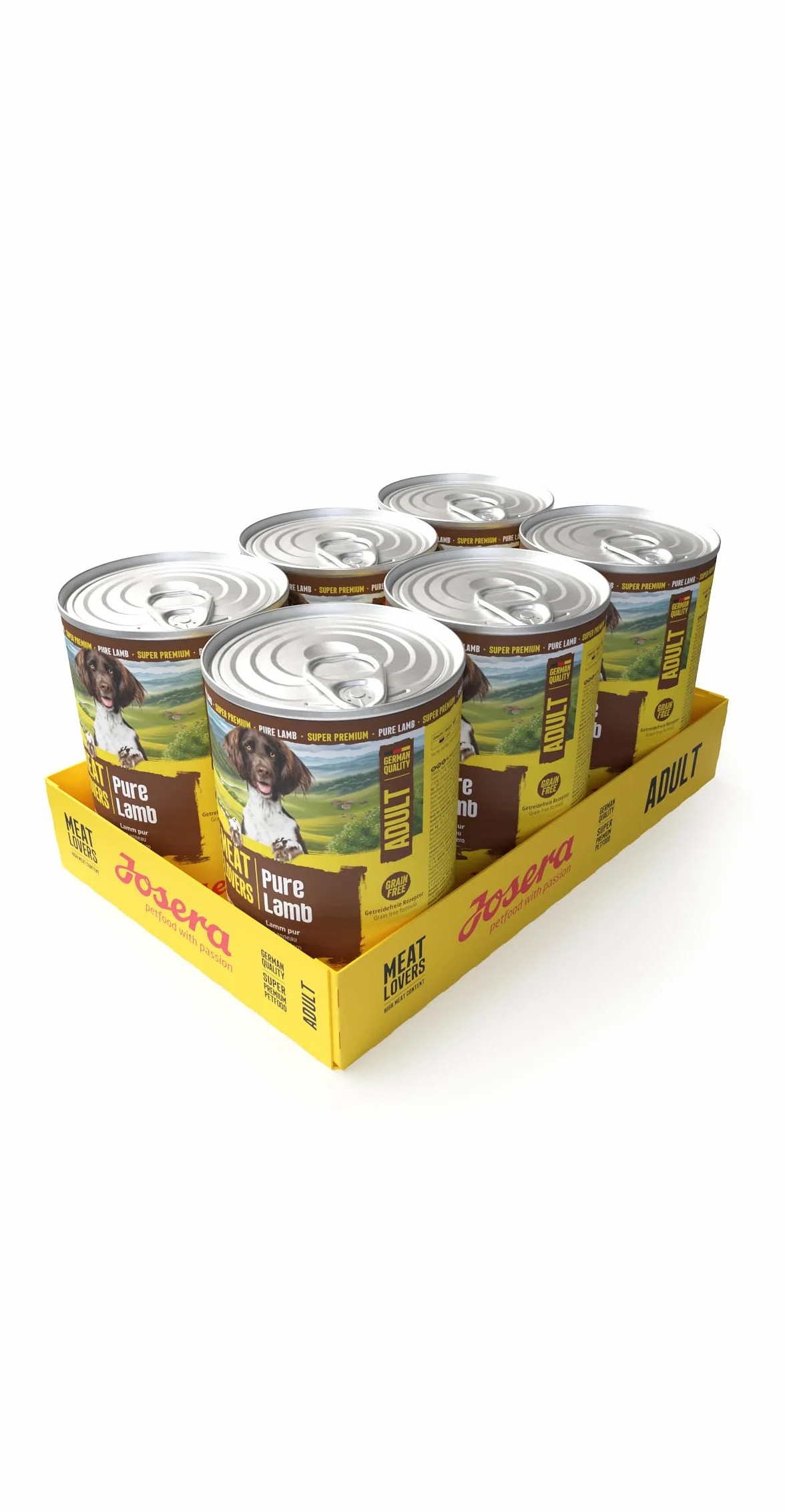 JOSERA Meat Lovers Pure Lamb (6 x 400 g) | dla dorosłych | mokra karma premium dla dorosłych psów | bardzo dużo jagnięciny (68%) | monoproteina | bez zbóż | karma dla psów mokra, 6 sztuk w opakowaniu