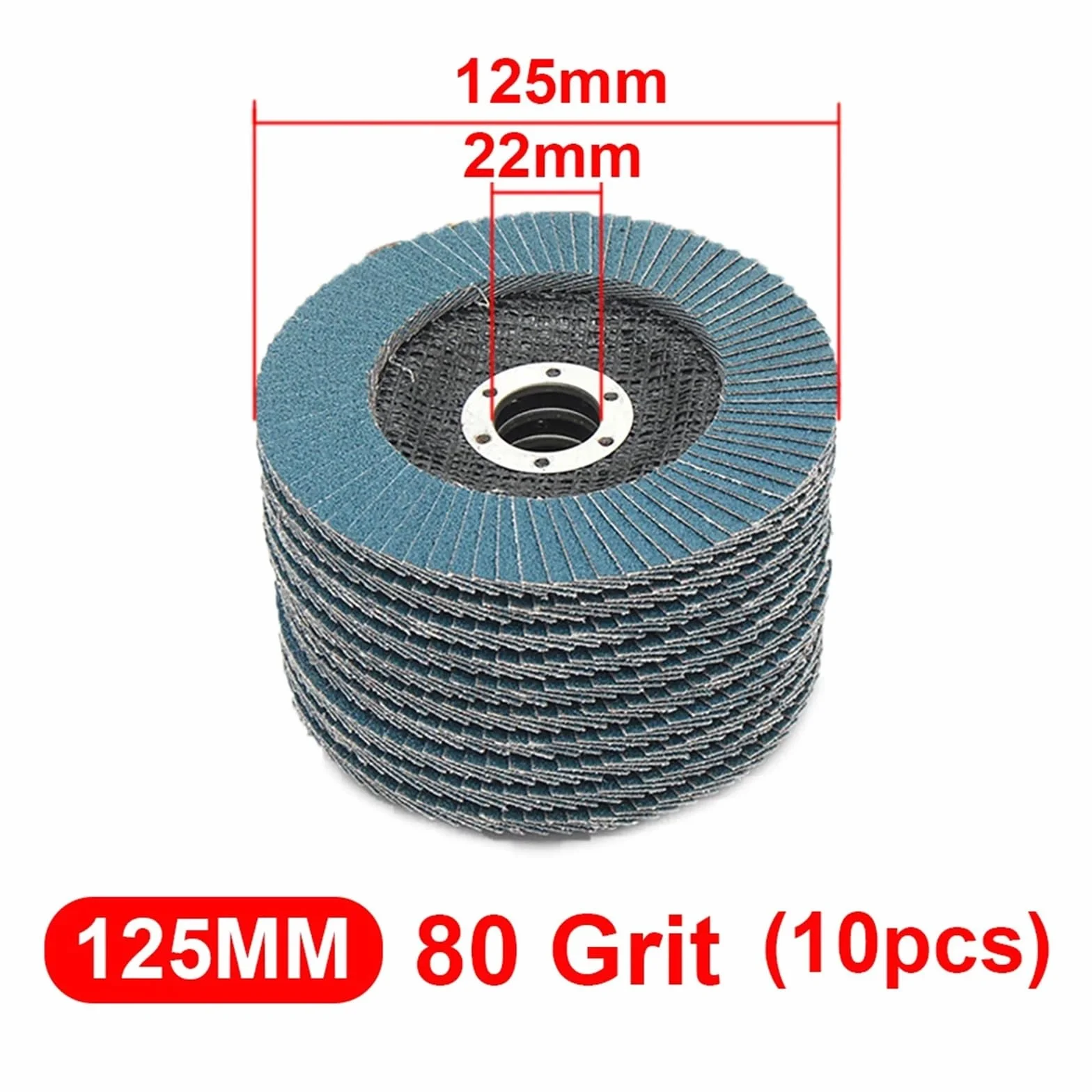 10Pcs 5inch 125mm Angle Grinder Sanding Discs 40/60/80/120 Grit Grinding Wheel Flap Discs Metal Plastic Wood Removal Abrasive Tool