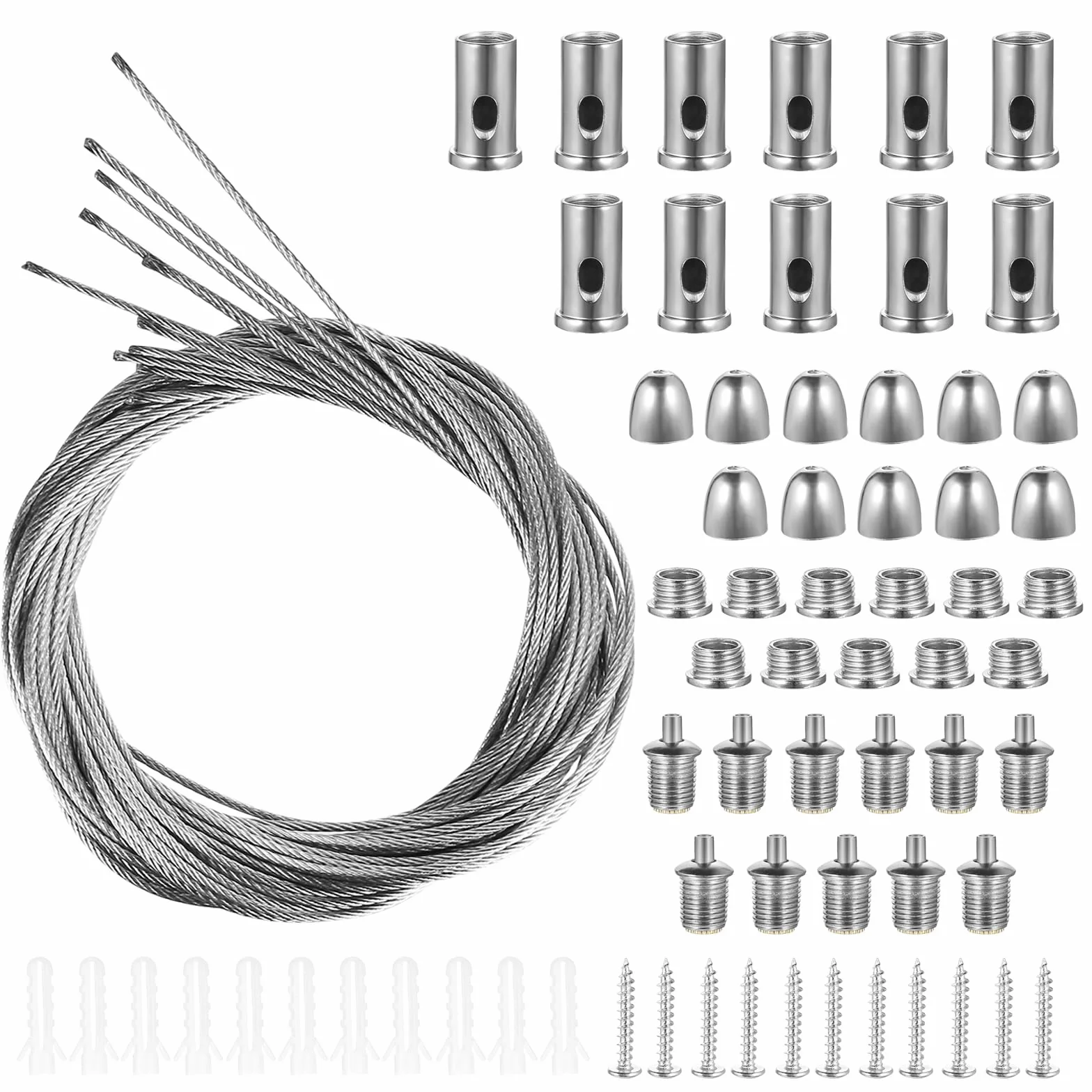 Zestaw do zawieszania stalowy kabel 1,5 mm x 1 m ze stali nierdzewnej do żyrandola