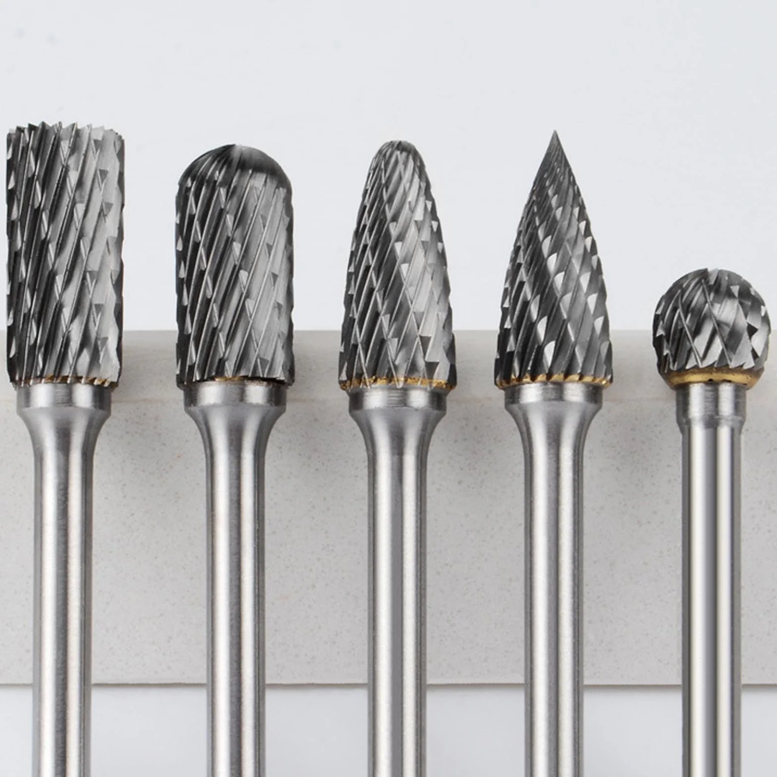 Anhoer Zestaw 5 sztuk frezów z węglika wolframu, trzpień 6 mm, głowica 10 mm, zestaw do szlifierek tnących, rzeźbienia w metalu, polerowania, grawerowania