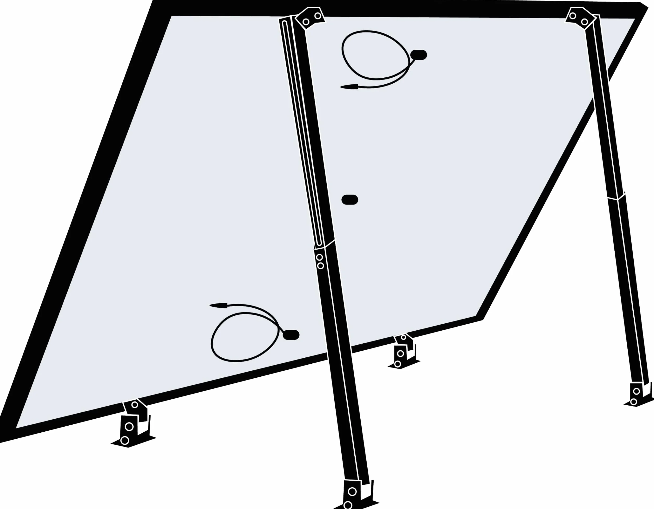 Uchwyt do modułu solarnego, czarny (30-60°, 1 panel, regulowany stojak, aluminiowa rama, odporna na warunki