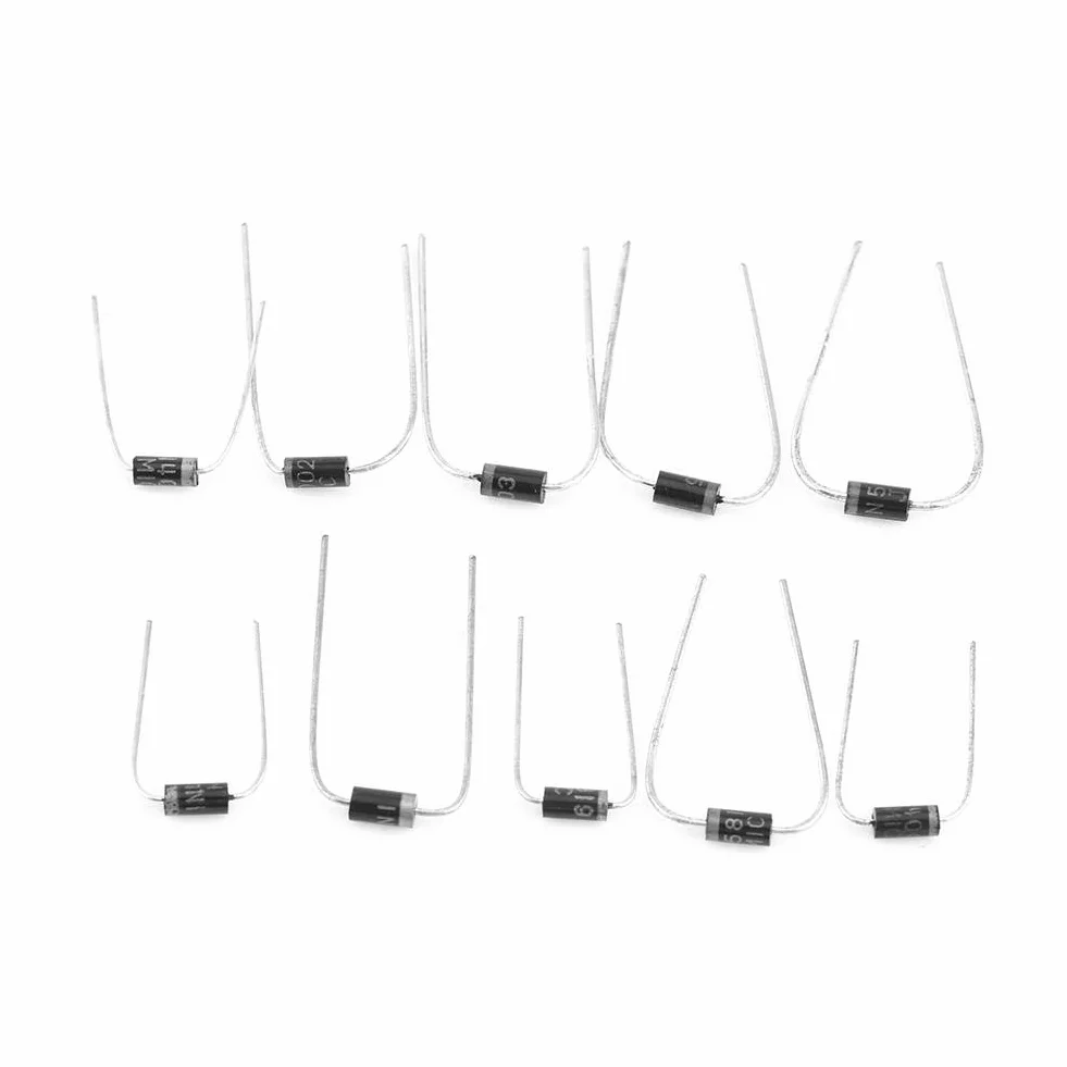 Zestaw diod prostowniczych, 200 sztuk Diody elektroniczne 1N4001 1N4002 1N4003 1N4004 1N4005 1N4006 1N4007 1N5817 1N5818 1N5819 Zestaw z pudełkiem