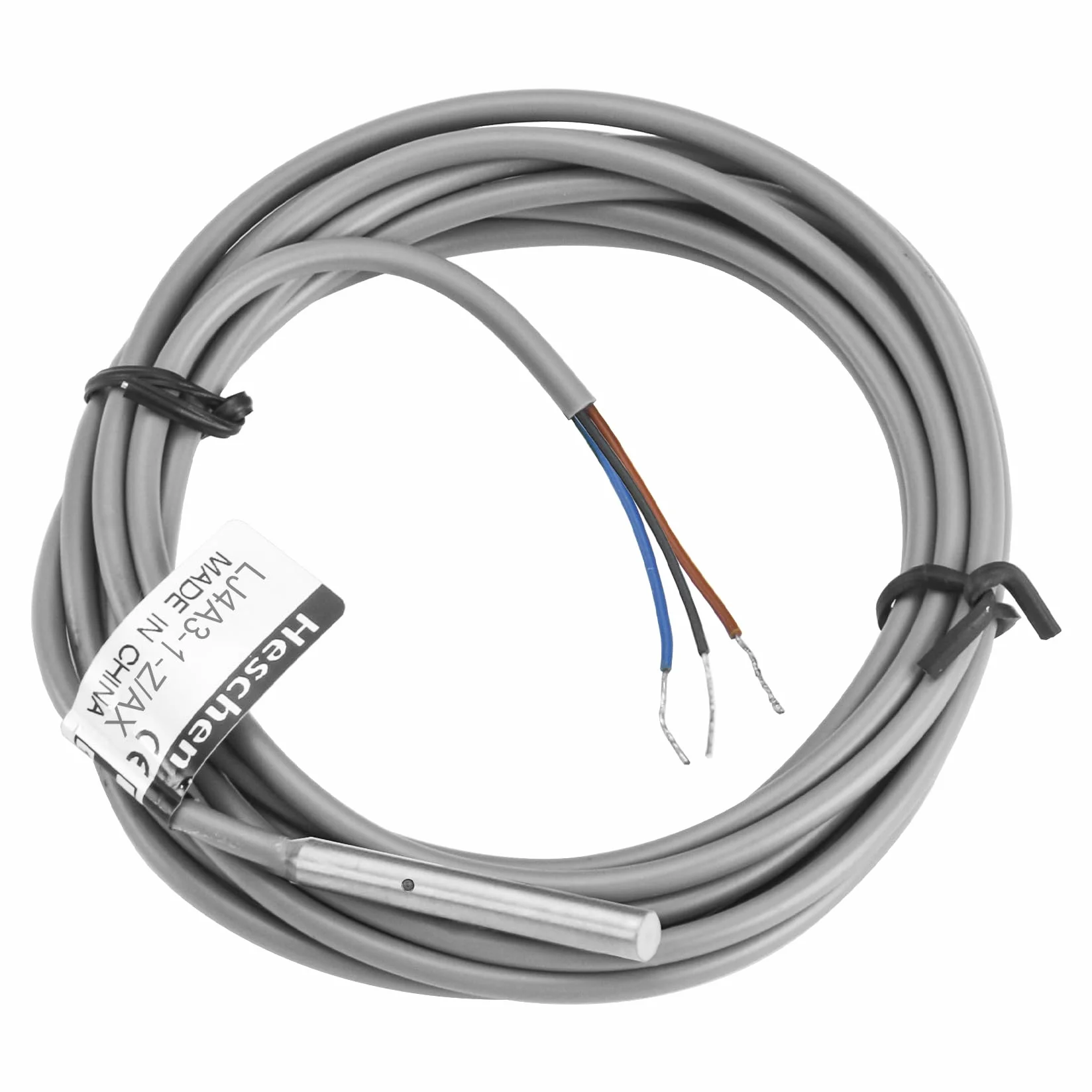 Heschen M4 indukcyjny czujnik zbliżeniowy przełącznik typ osłony LJ4A3-1-Z/AX detektor 1 mm 10-30 VDC 150 mA NPN normalnie zamknięty (NC) 3 przewody