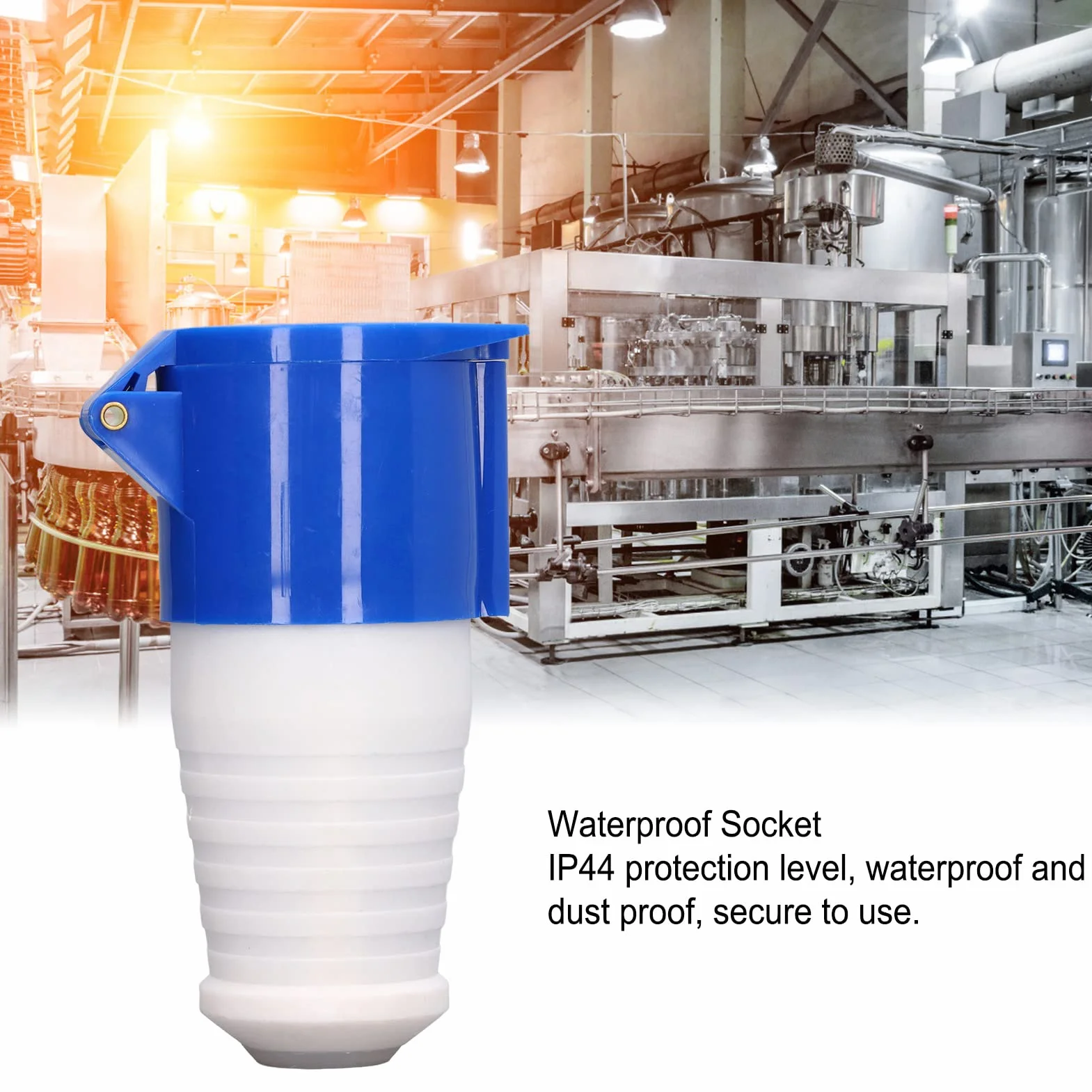 Gniazdo Przemysłowe CEE Typ 3 32A IP44 Złącze Zasilania 220-250V Kolor Niebieski HR-223 Industrialne Gniazdo CEE