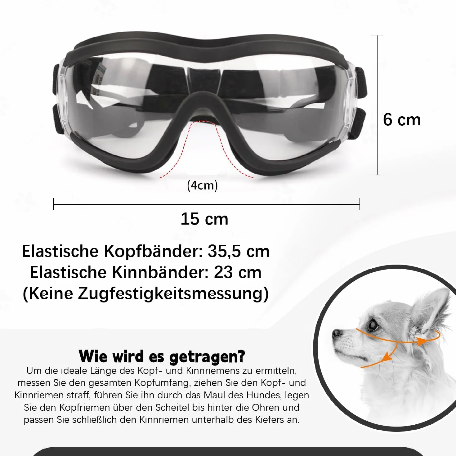 Okulary przeciwsłoneczne dla psów, okulary przeciwsłoneczne dla dużych psów, okulary ochronne UV, regulowane okulary przeciwsłoneczne dla psów dla średnich i małych, przezroczyste okulary