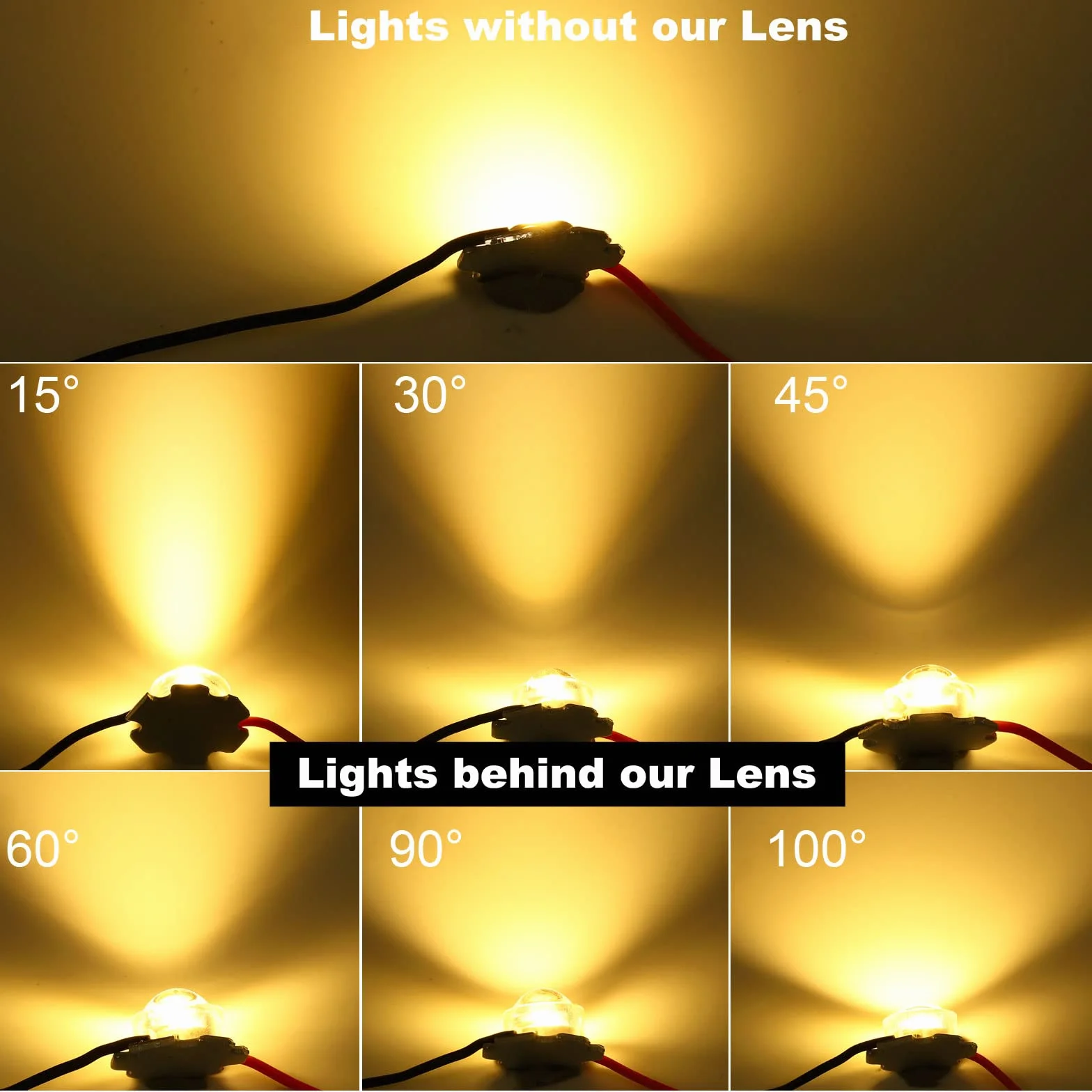 PATIKIL 13mm LED wypukły obiektyw, 10 sztuk 15 stopni kąt wiązki akrylowe LED optyczne wypukłe kondensator obiektyw do 1W 3W LED lampa z koralikami na podczerwień, przezroczysta