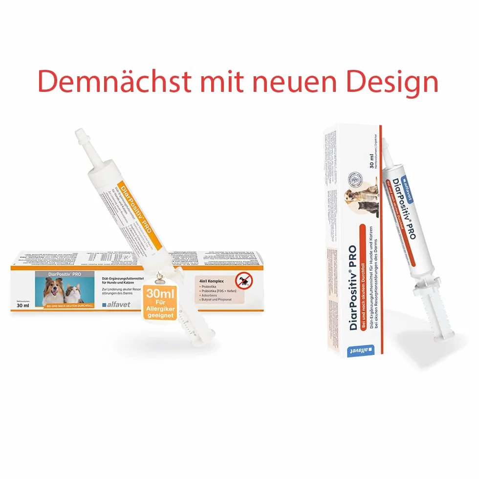 Alfavet DiarPositiv PRO 30 ml – uzupełniająca karma dietetyczna dla psów i kotów – z pro- i prebiotykami do wspomagania flory jelitowej i trawienia – pasta z butyrantem i propionianem, bez dodatku