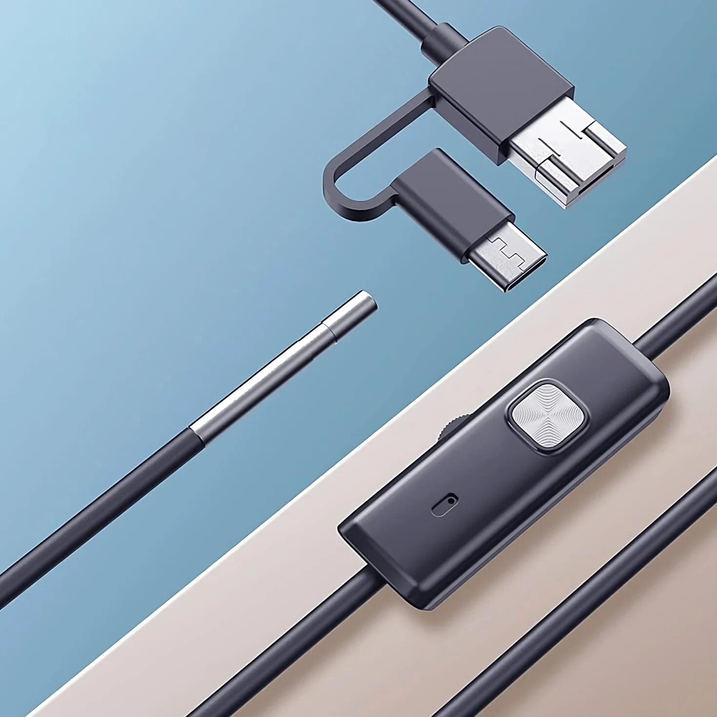 Retoo Endoskop USB-C HD do urządzeń z systemem Android, kamera endoskopowa 3,9 mm z diodami LED, wodoszczelna, megapikselowa kamera inspekcyjna, kabel wężowy do smartfonów, kamera boroskopowa