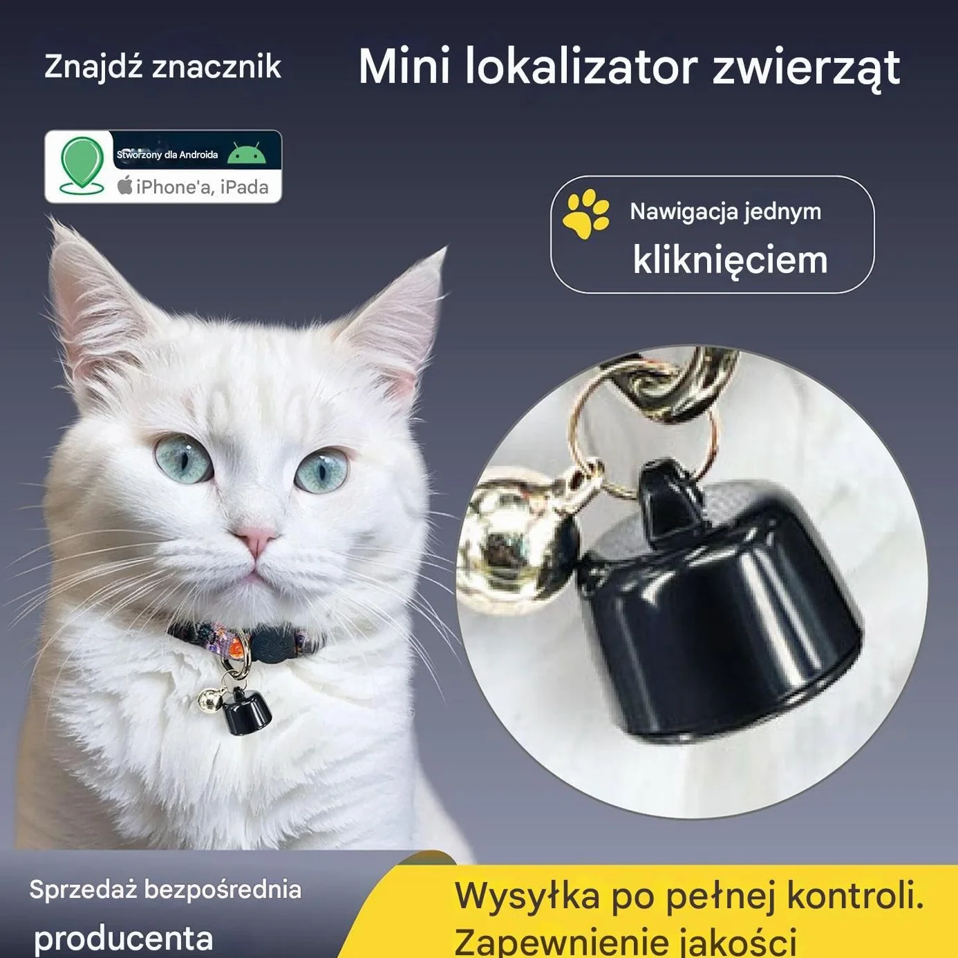 Lokalizator GPS dla Psów - Przenośny Lokalizator dla Szczeniąt | Przenośny lokalizator z łatwą konfiguracją dla zwierząt i przedmiotów jak torba lub plecak