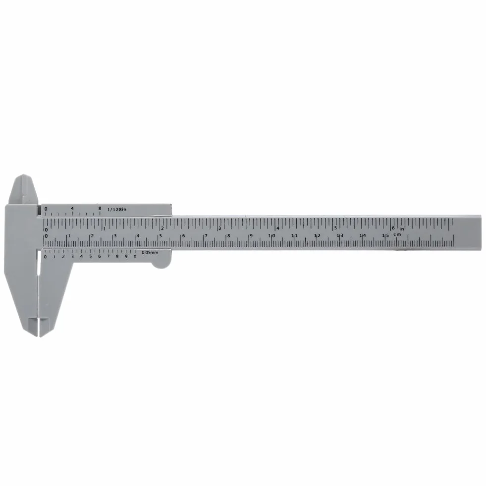 150mm z tworzywa sztucznego tworzywa sztucznego zacisk Vernier zacisku zacisk mikronów pomiaru narzędzia pomiarowego uczeń Beauty brwi Tatuaż Schiebelehre władca calowy/metryczny