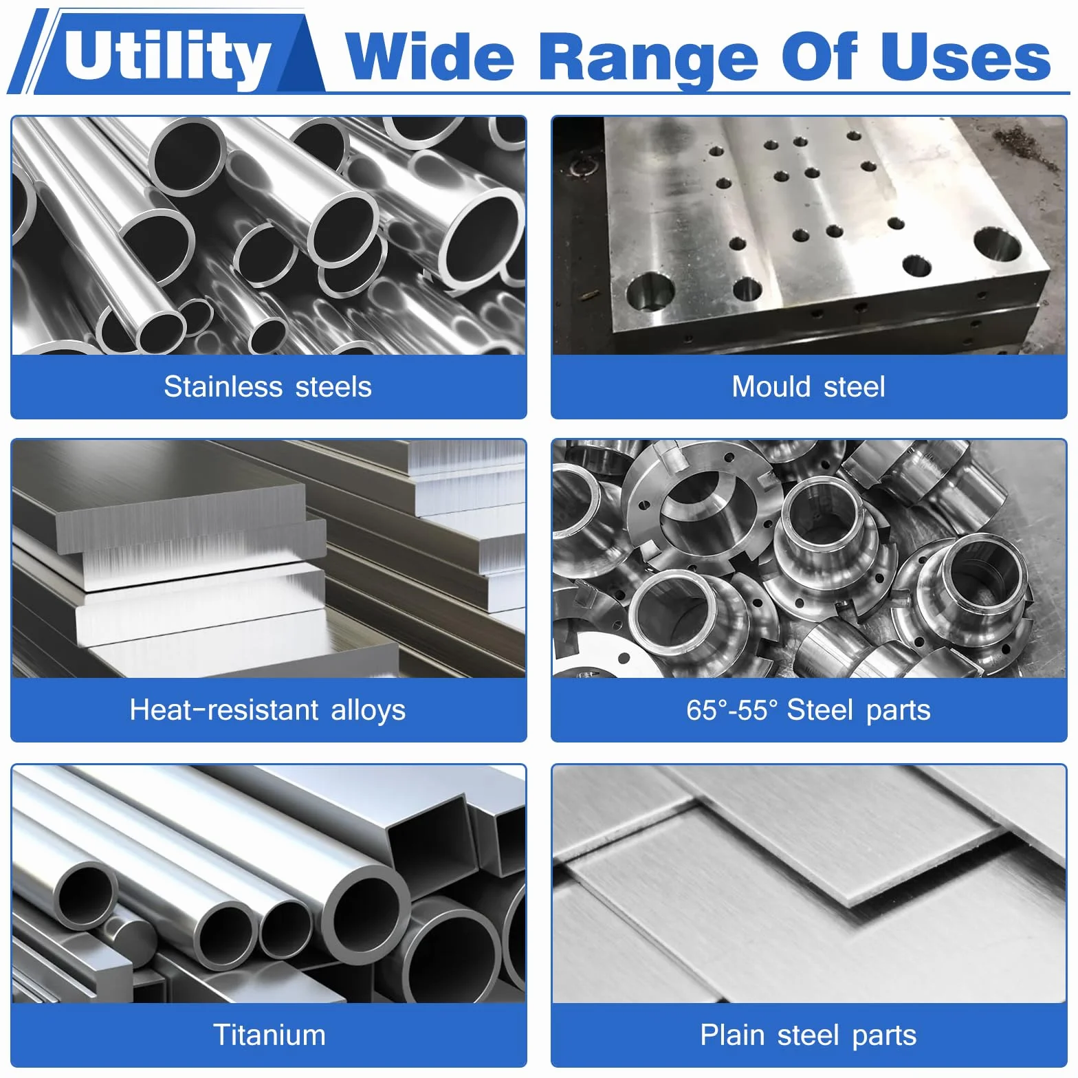 HSEAMALL Zestaw frezów trzpieniowych HSS 10-częściowy 2-12 mm 4 rowki frezy CNC do metalu
