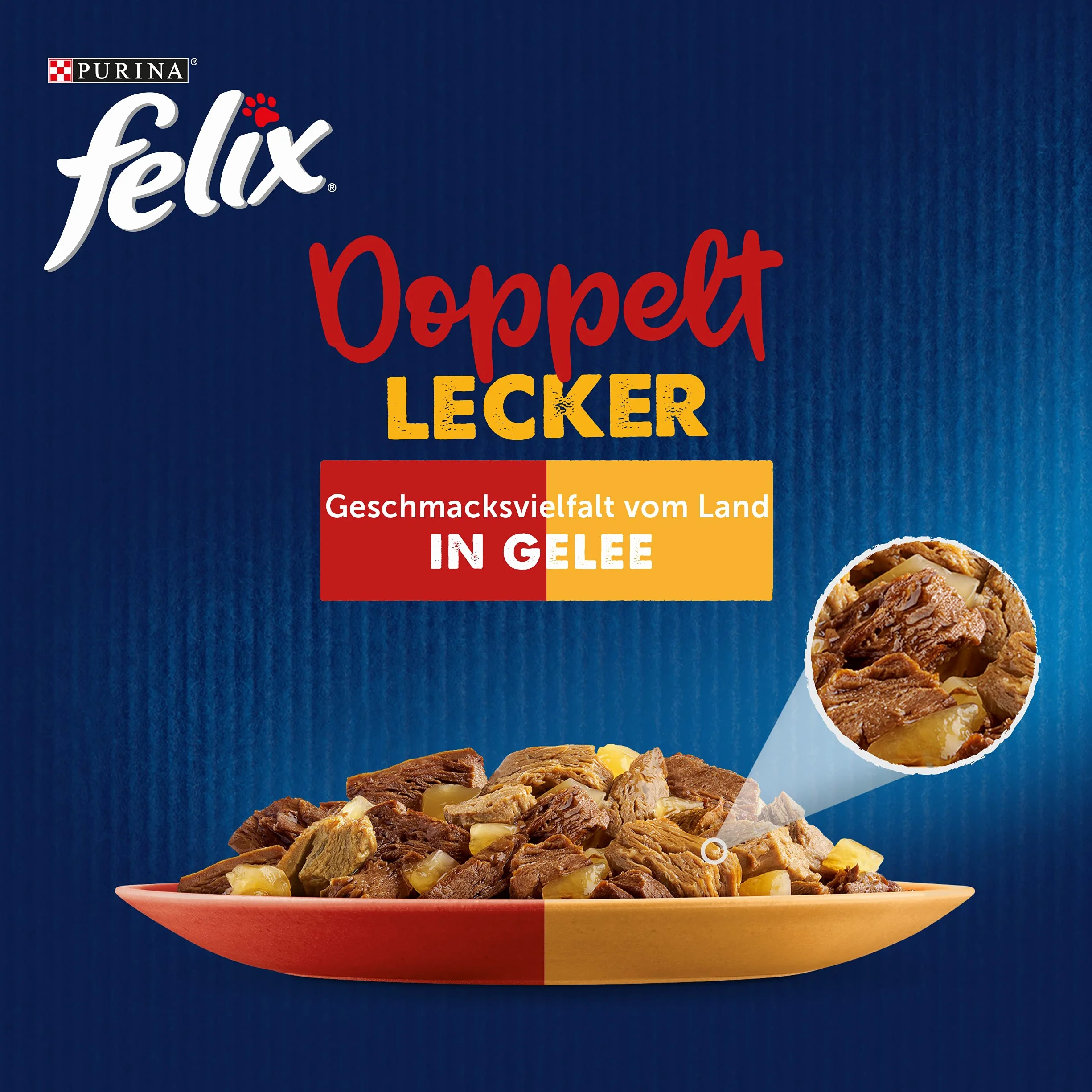 FELIX FANTASTIC Wiejskie Smaki DUO | Karma mokra dla dorosłych kotów | Mix smaków w galaretce | 120x85g