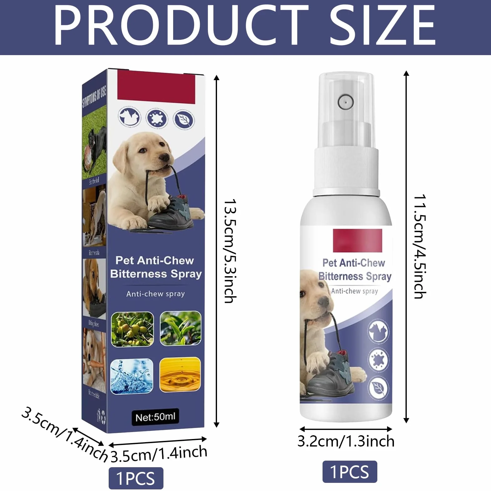 Mecctuck Spray do żucia psa, spray do obrony przed zwierzętami 50 ml, spray przeciwko zarysowaniom kotów, spray przeciw gryzieniu psów, gorzkich substancji, skutecznie chroni psy przed żuciem mebli,