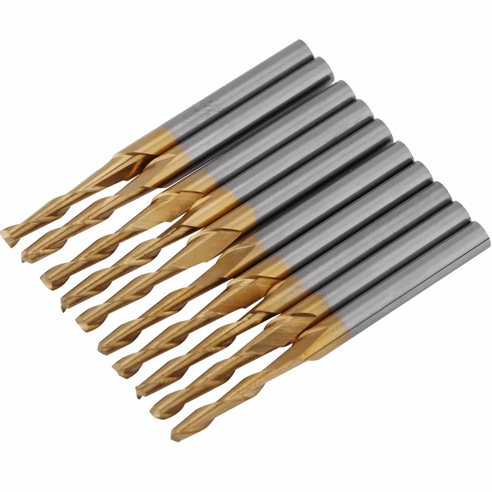 Frez trzpieniowy z twardego metalu tytanowego 3,175 mm 2 mm zestaw 10 szt.