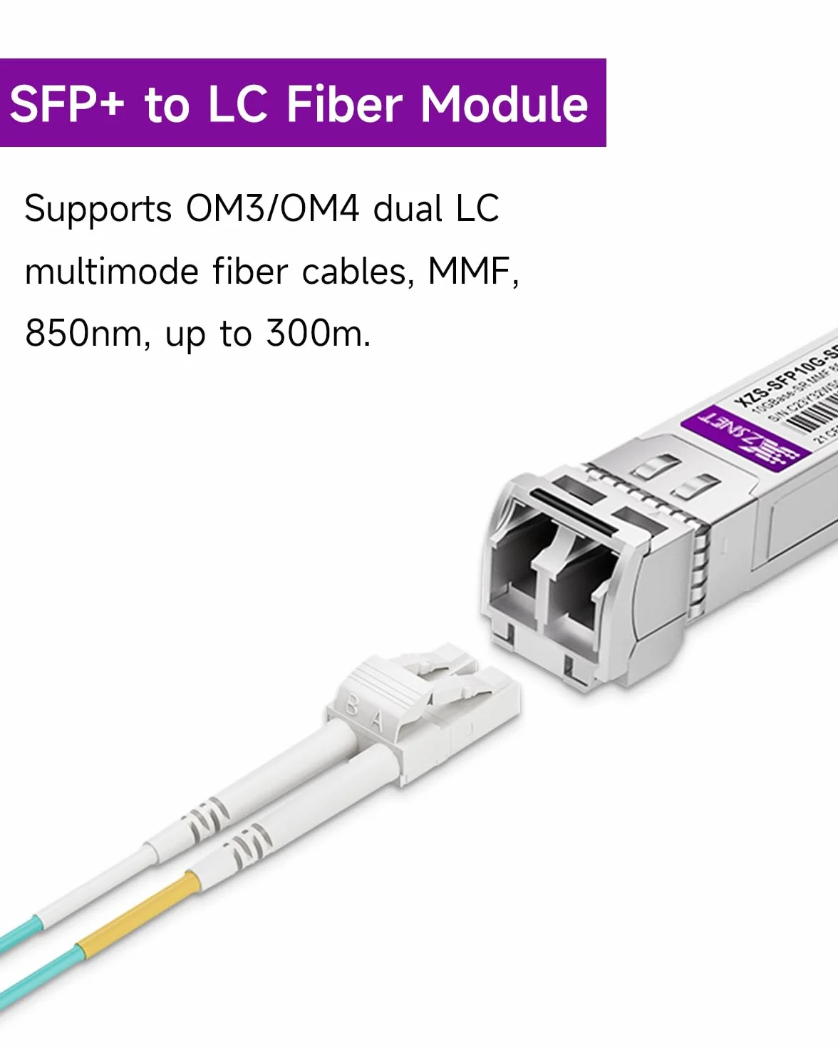 Transceiver 10GBASE-SR SFP+, wielomodowy moduł światłowodowy 10G SFP+ do LC, kompatybilny z Cisco SFP-10G-SR, Ubiquiti UniFi UF-MM-10G, Mikrotik S+85DLC03D, Meraki, Netgear, D-Link i innymi, 2