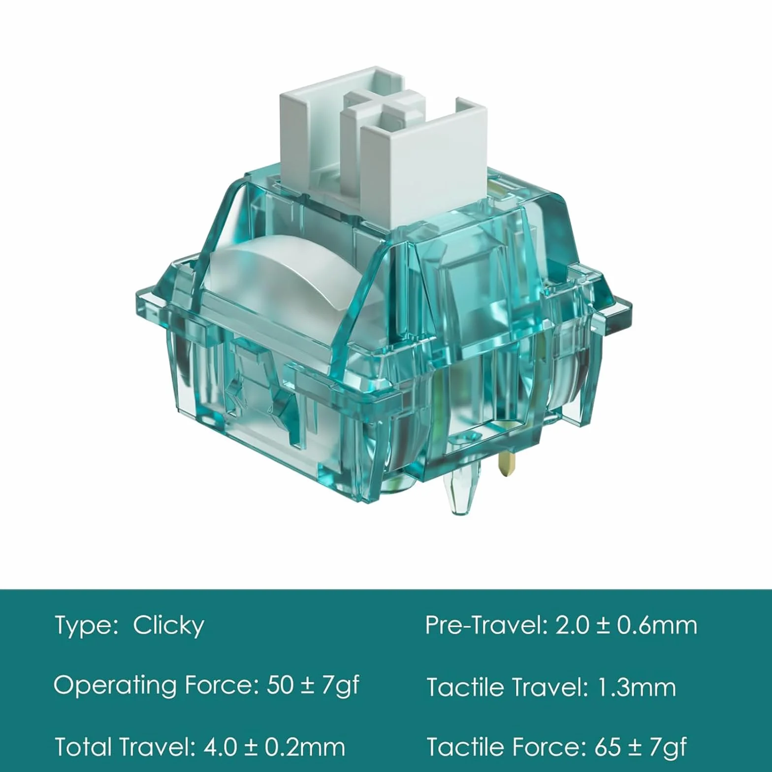 Akko Creamy Cyan przełącznik do klawiatury mechanicznej 5-pin 50 gf MX DIY