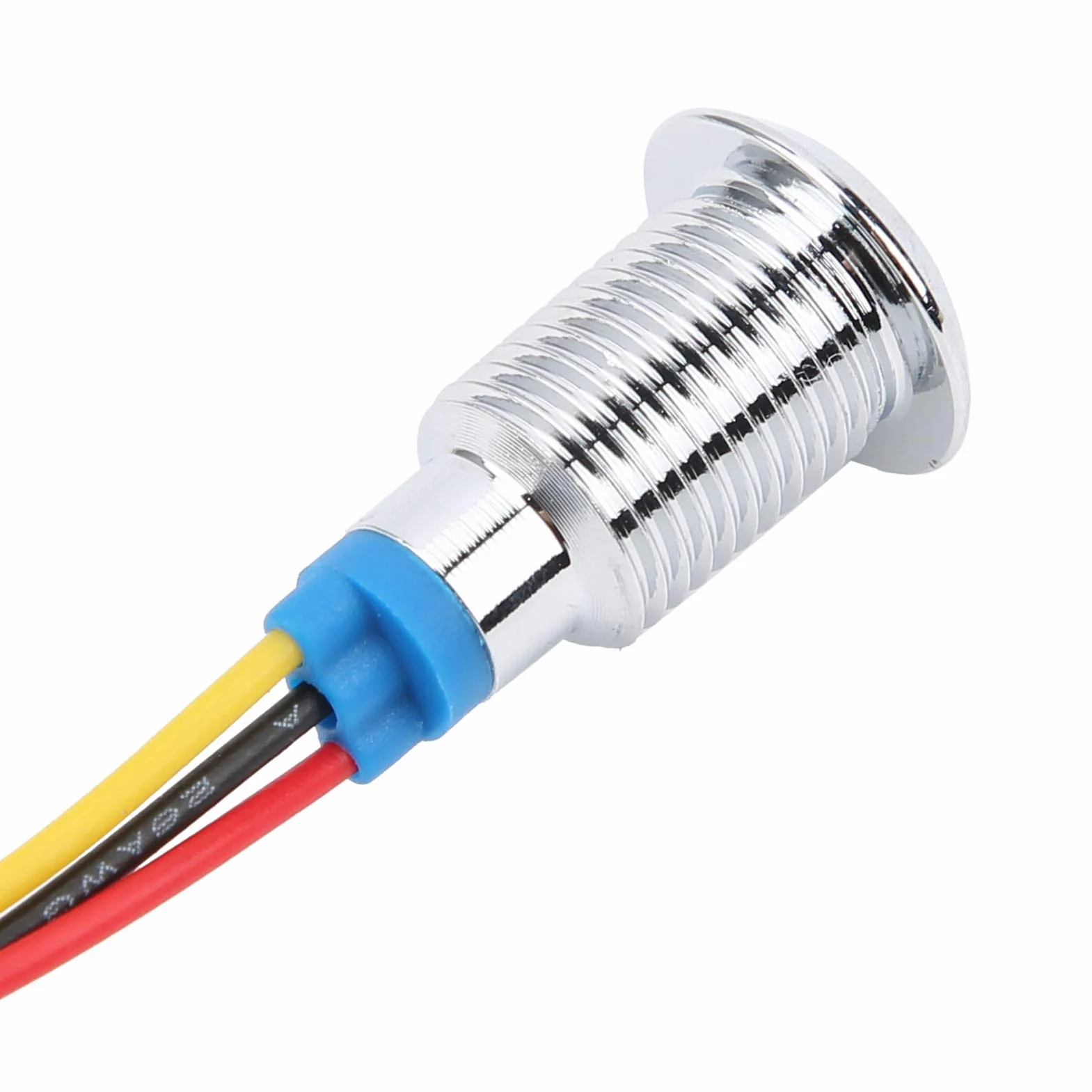 Zestaw 4 okrągłych diod LED 10 mm wstępnie przewodowe podwójne kolorowe wodoodporne światło kontrolne 12-24 V czerwone i żółte