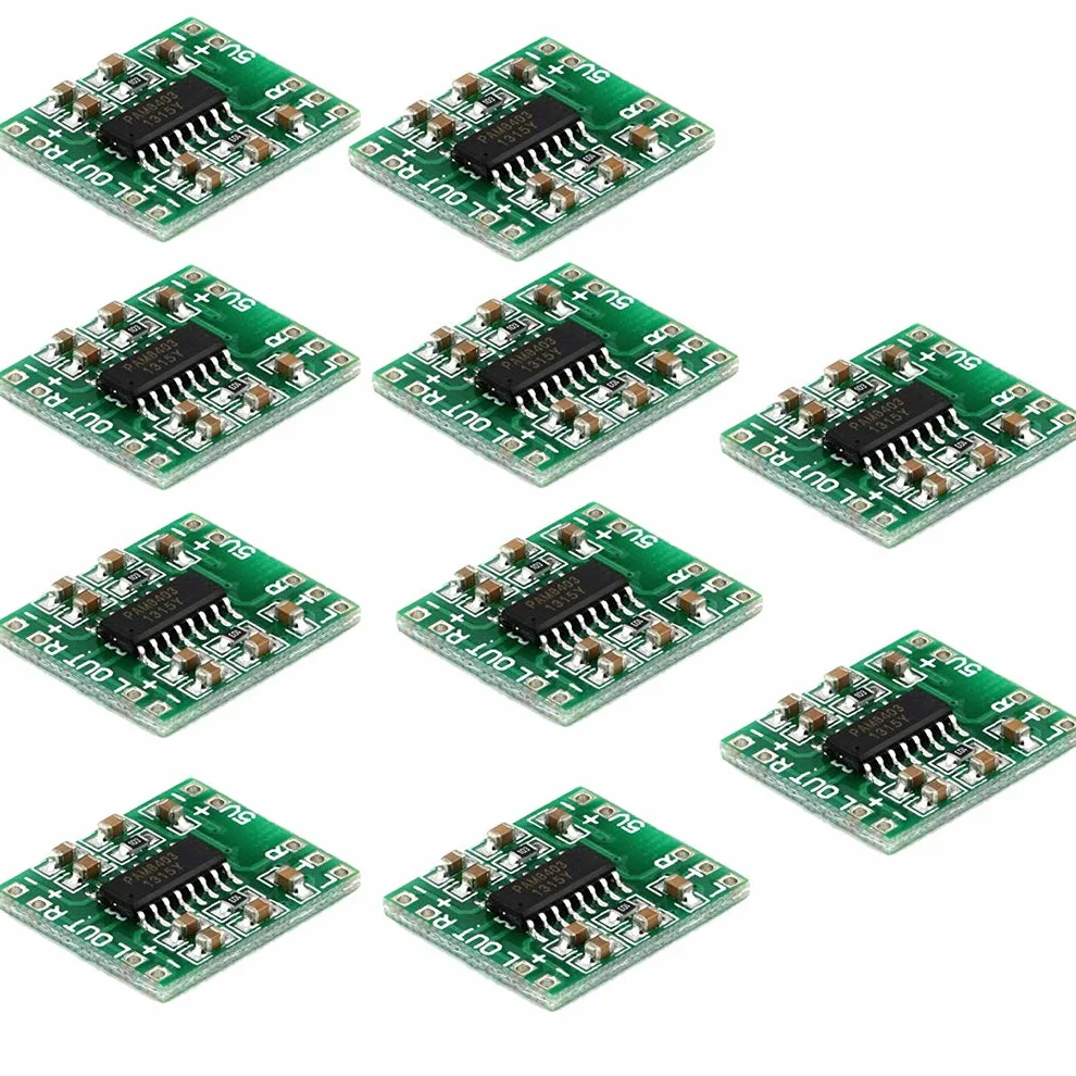 Hailege 10 szt. PAM8403 2 * 3 W mini cyfrowy wzmacniacz mocy płyta AMP klasa D 2,5-5 V wejście