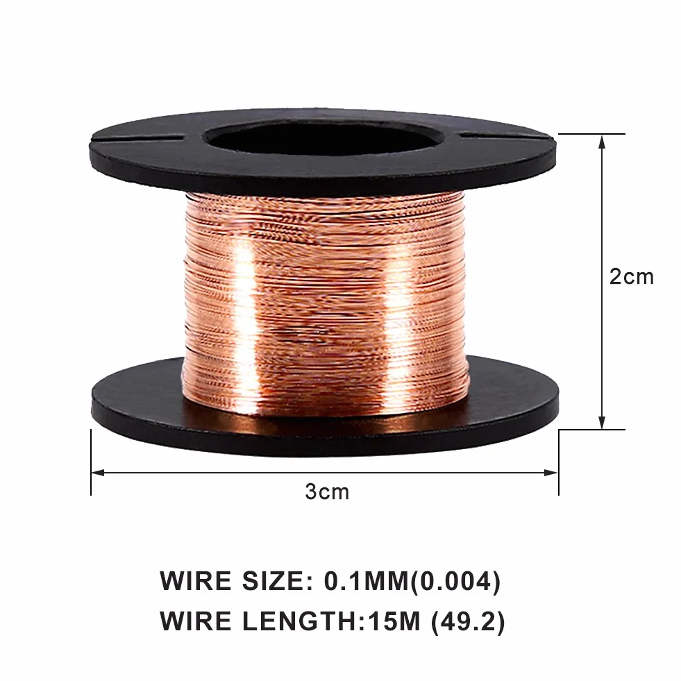 Drut miedziany emaliowany 0.1mm 15m