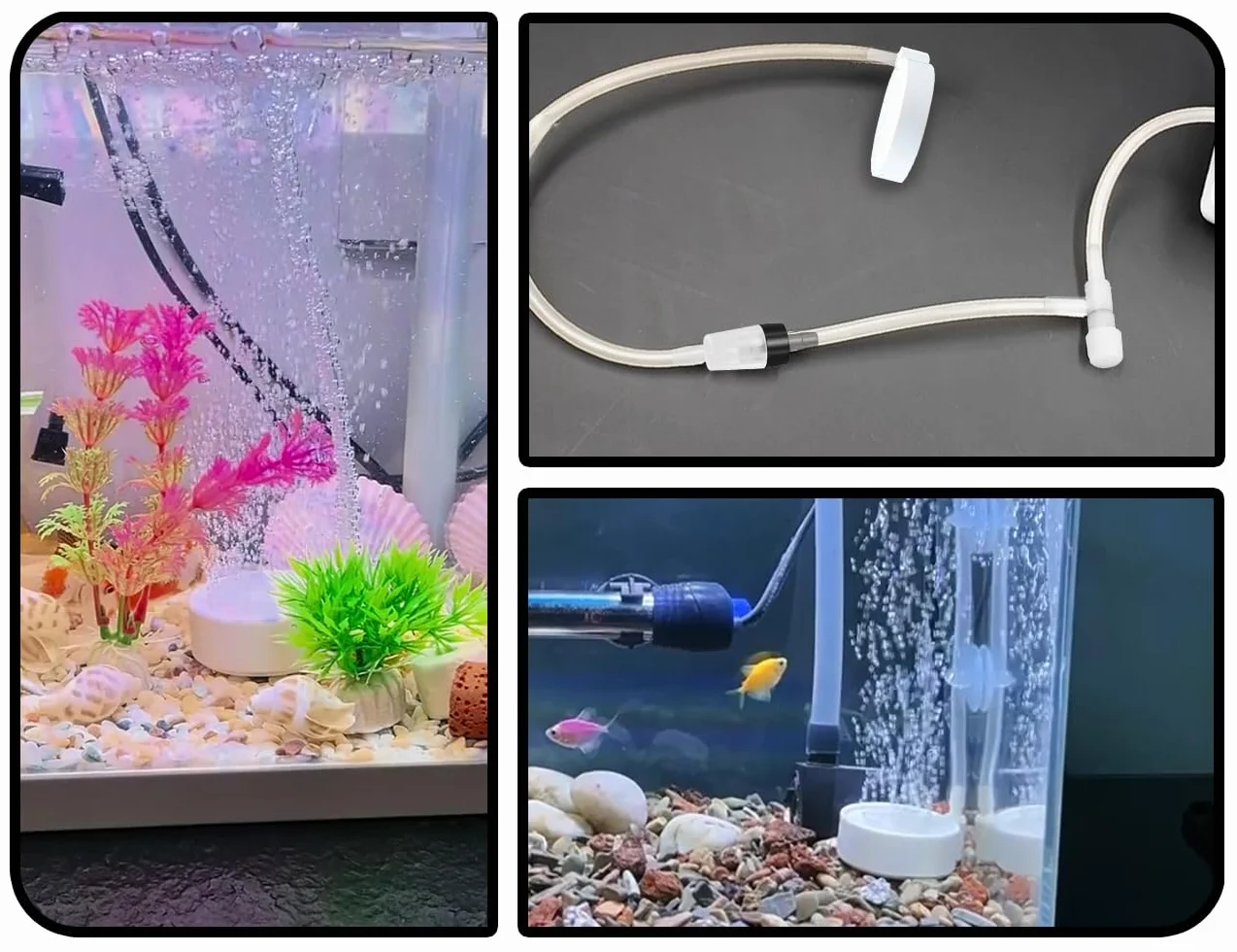 Zestaw kamieni powietrznych Nano do akwarium, bardzo mały kamień bąbelkowy do akwarium, dyfuzor powietrza do akwarium, cichy kamień bąbelkowy Nano, bardzo cicha pompa powietrza do akwarium
