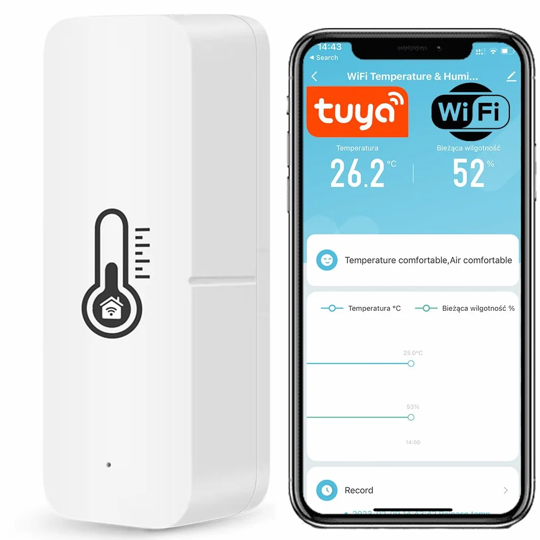 Czujnik temperatury i wilgotności WiFi TUYA V2