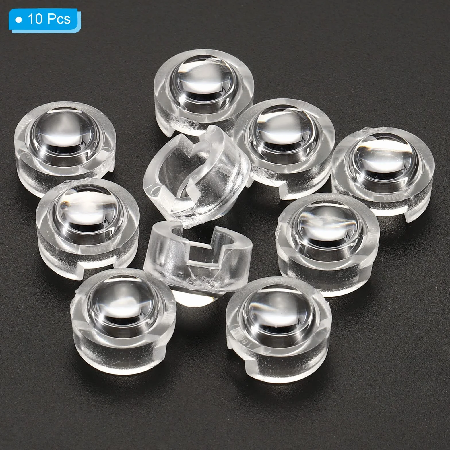 PATIKIL 13mm LED wypukły obiektyw, 10 sztuk 15 stopni kąt wiązki akrylowe LED optyczne wypukłe kondensator obiektyw do 1W 3W LED lampa z koralikami na podczerwień, przezroczysta
