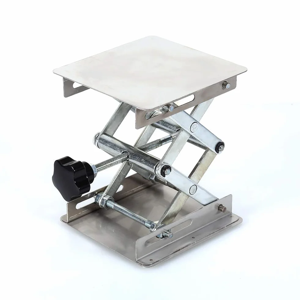 Podnośnik samochodowy Vikye ze stali nierdzewnej, 100 x 100 mm podnośnik laboratoryjny podnośnik samochodowy Nożyczki stojakowe do eksperymentów naukowych