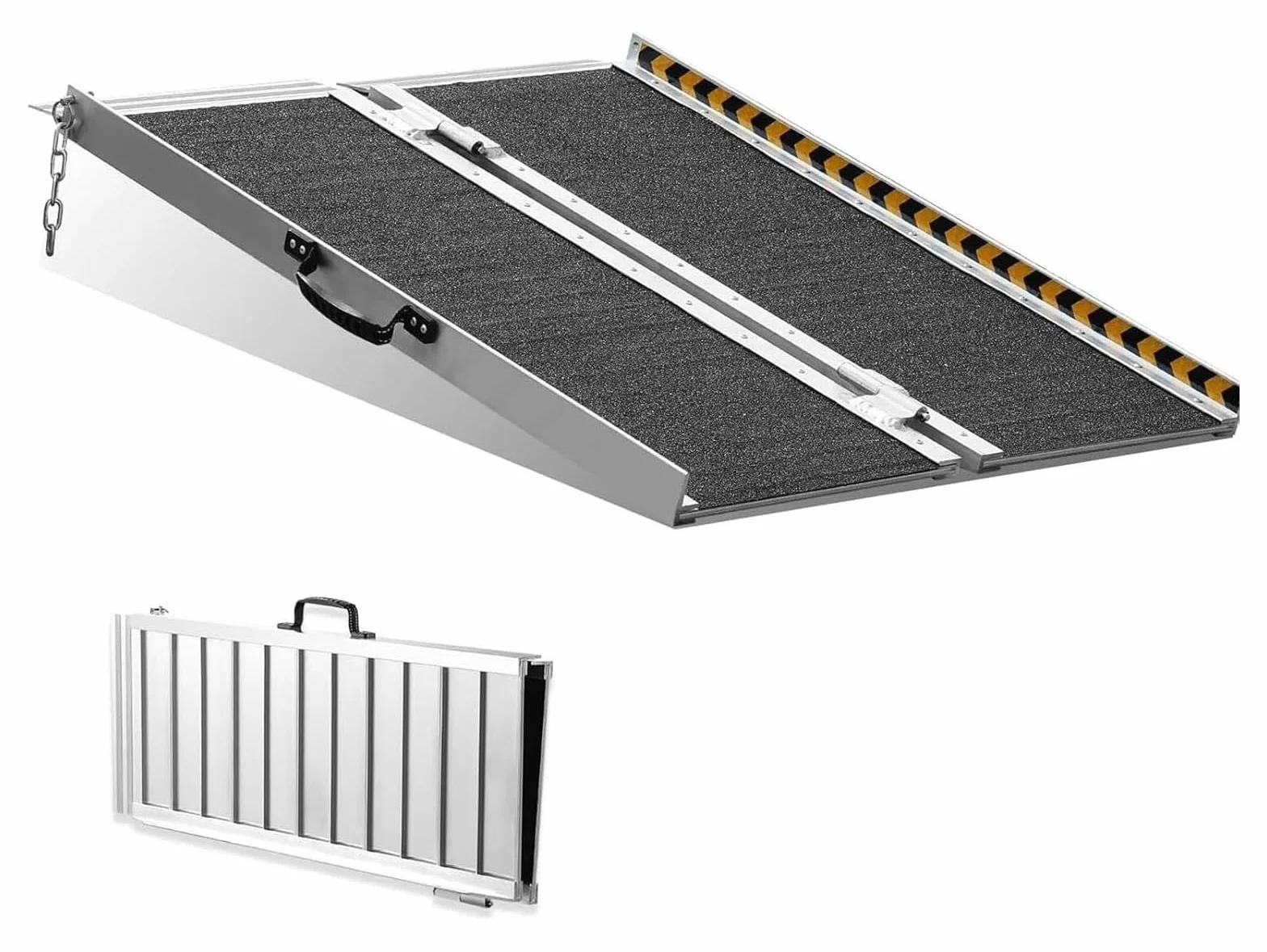 Podjazdy krawężnikowe, podjazdy krawężnikowe, podjazdy samochodowe, podjazdy dla wózków inwalidzkich, regulowane przenośne aluminiowe składane podjazdy z powierzchnią antypoślizgową, udźwig 700 funtów